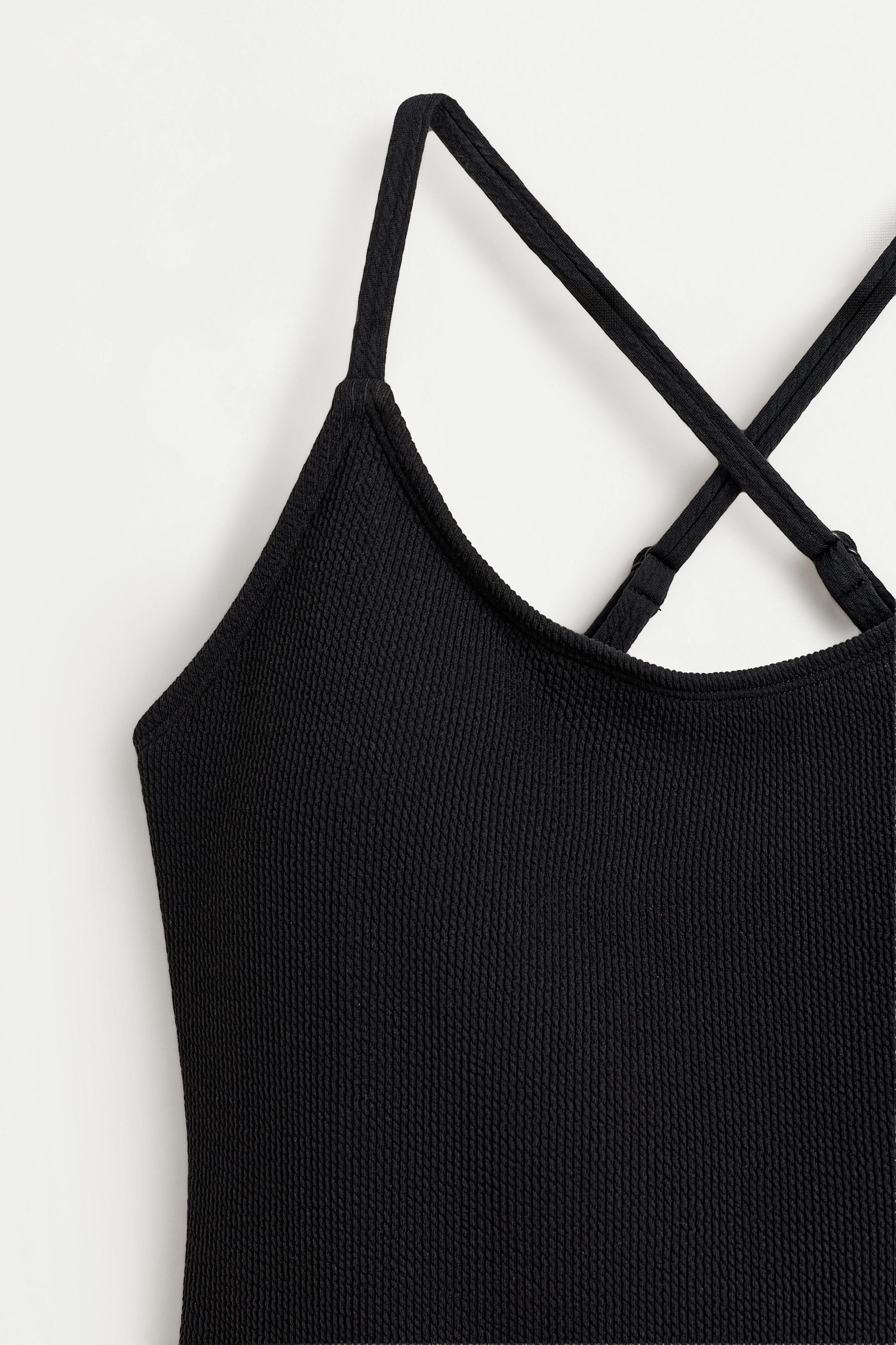 Ribbed swimsuit — BLACK