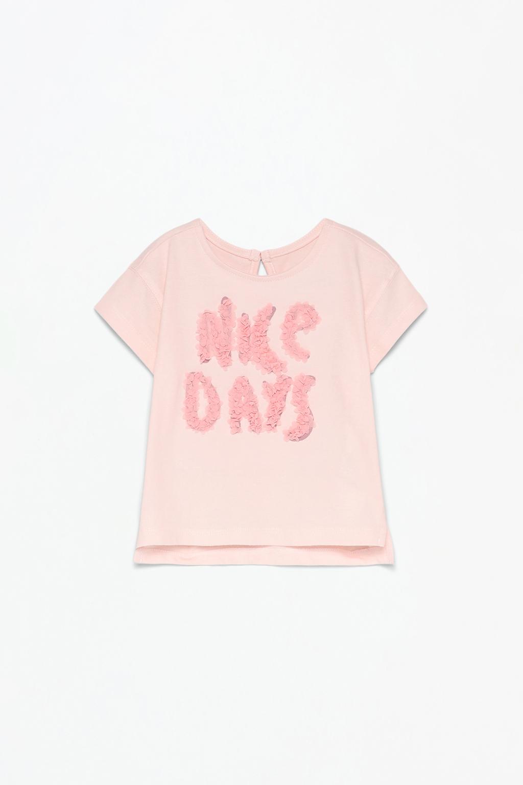 T-shirt with tulle appliqués