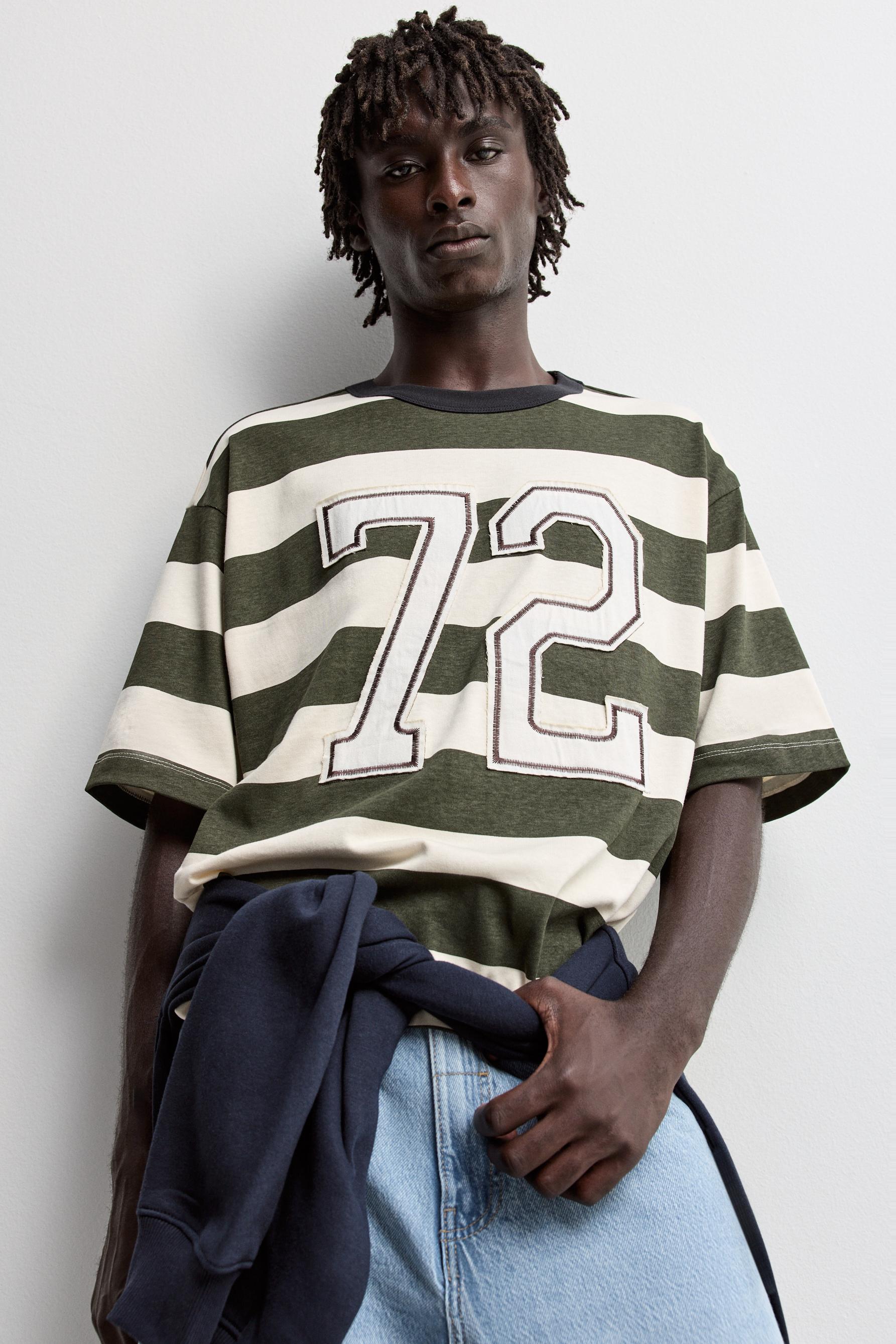 Striped T-shirt with patch — BUTTER