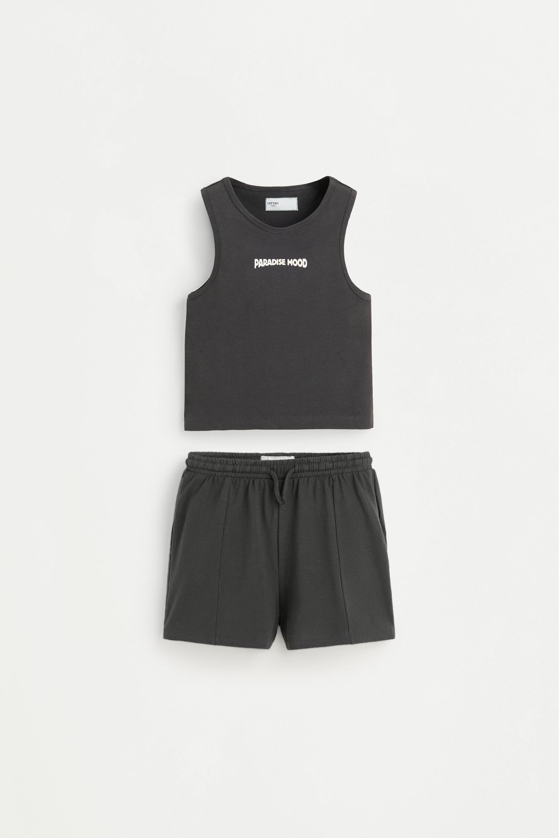 Text top and shorts set — LEAD