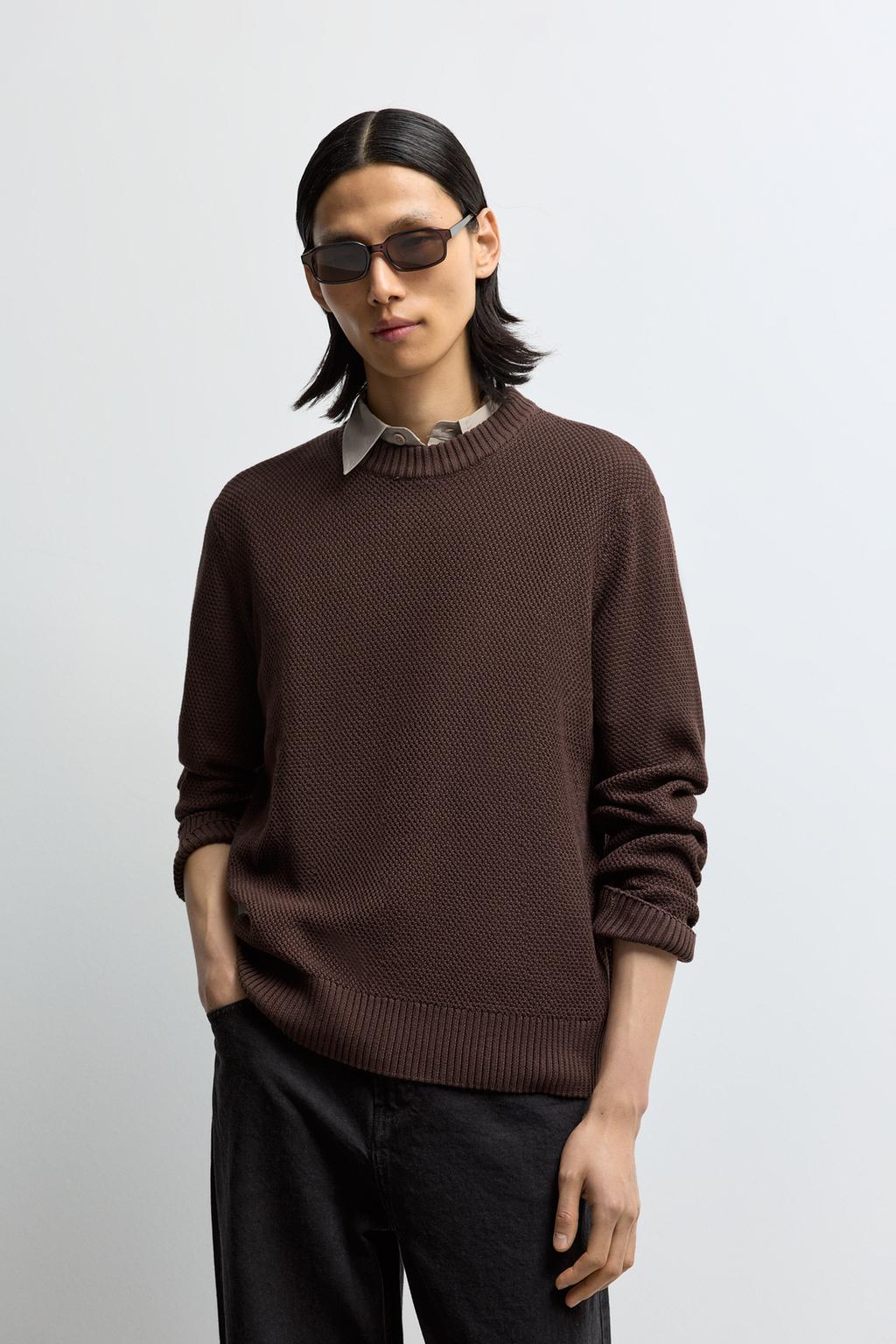 Textured knit sweater