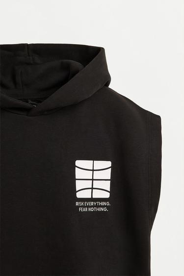 Sleeveless hoodie — BLACK 3
