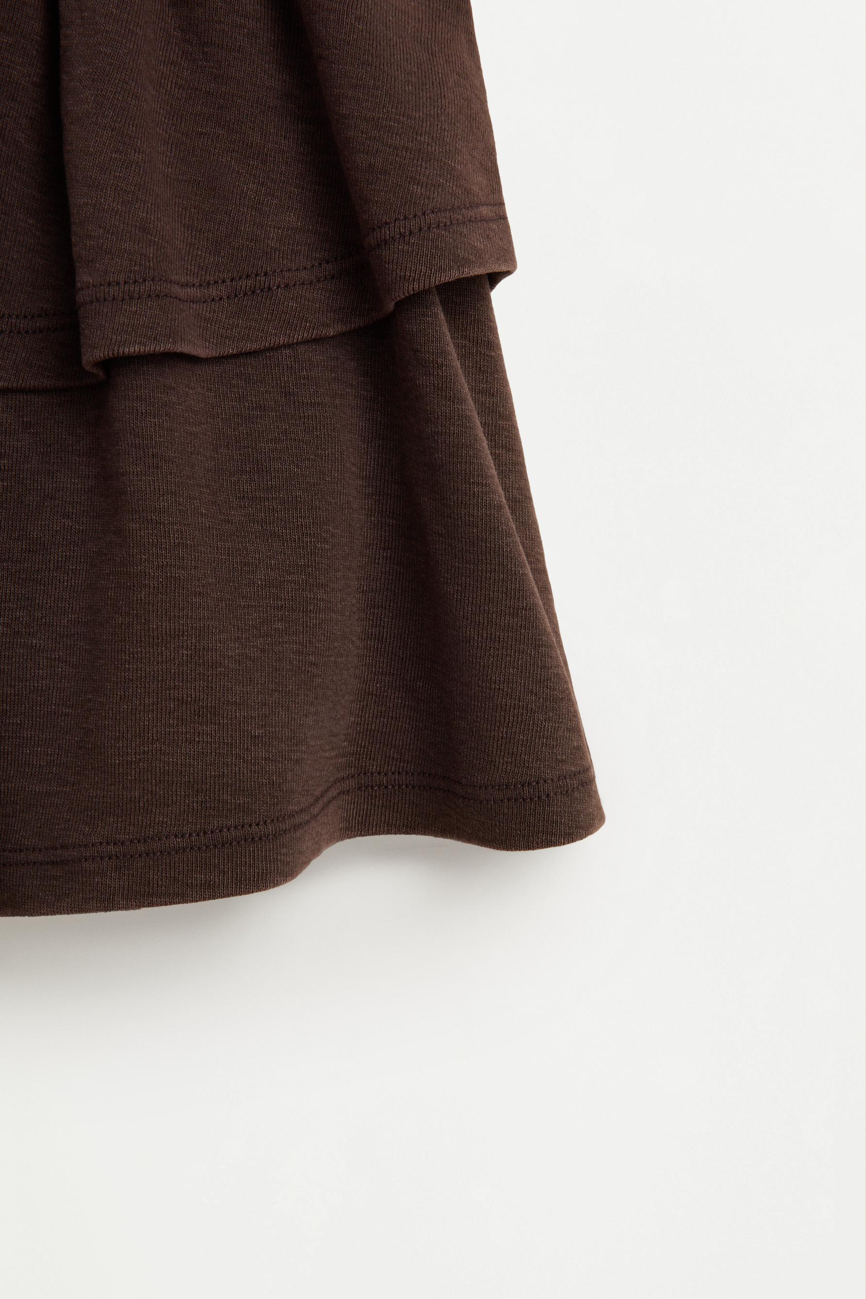 Ruffled skort — DARK BROWN
