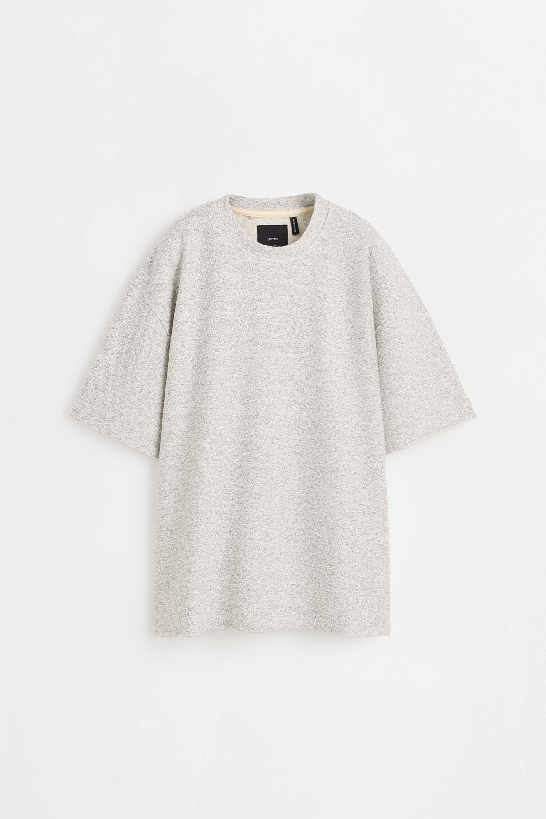 Textured short sleeve sweatshirt — OFF WHITE