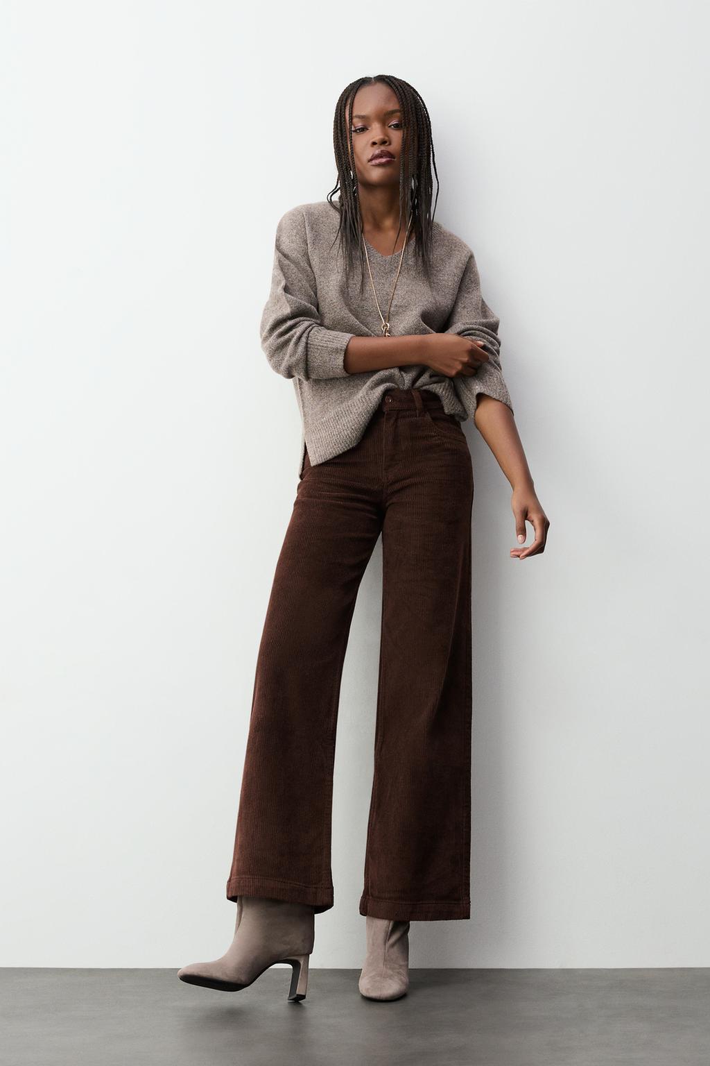 Corduroy wide-leg jeans