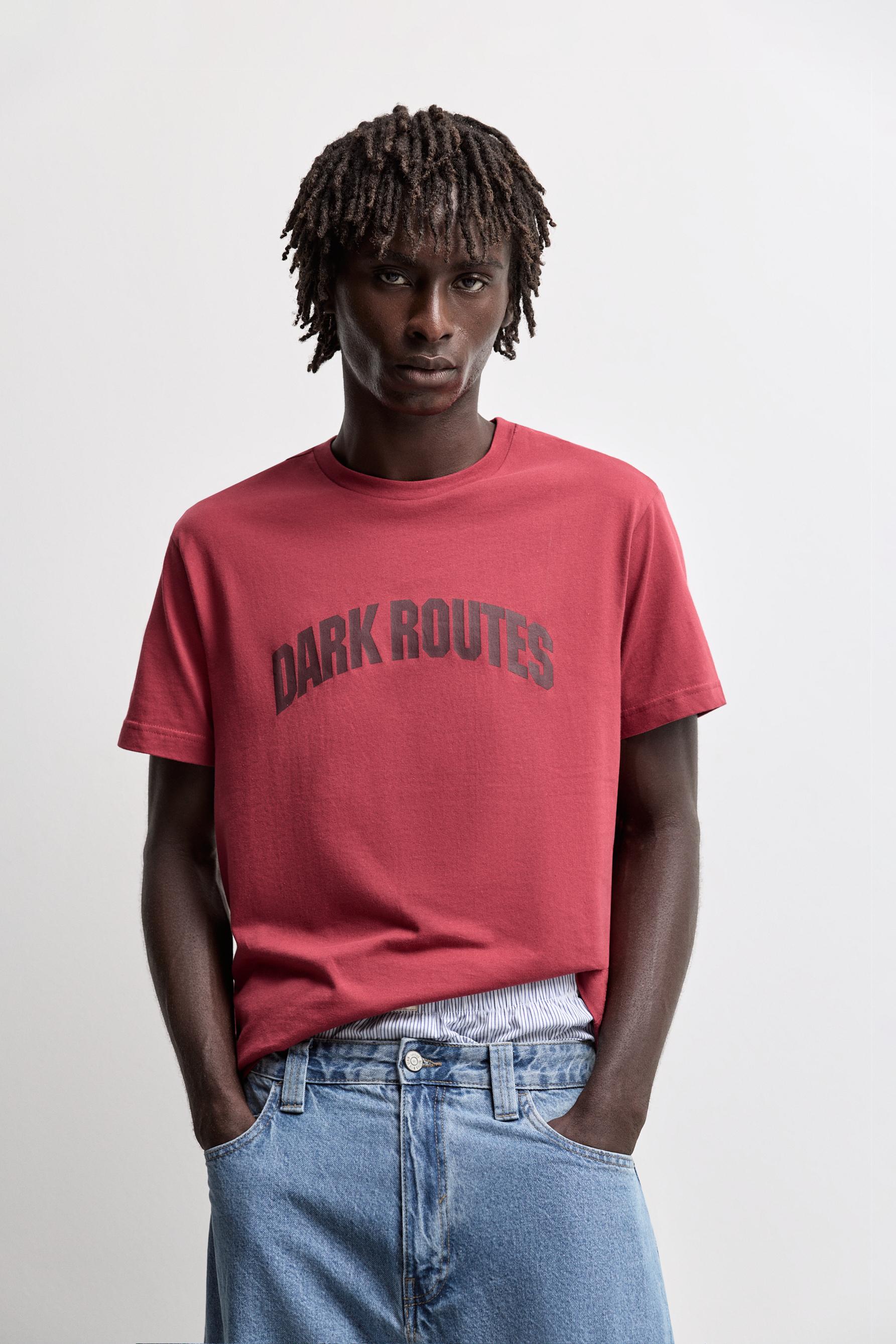 Slogan T-shirt — DARK PINK