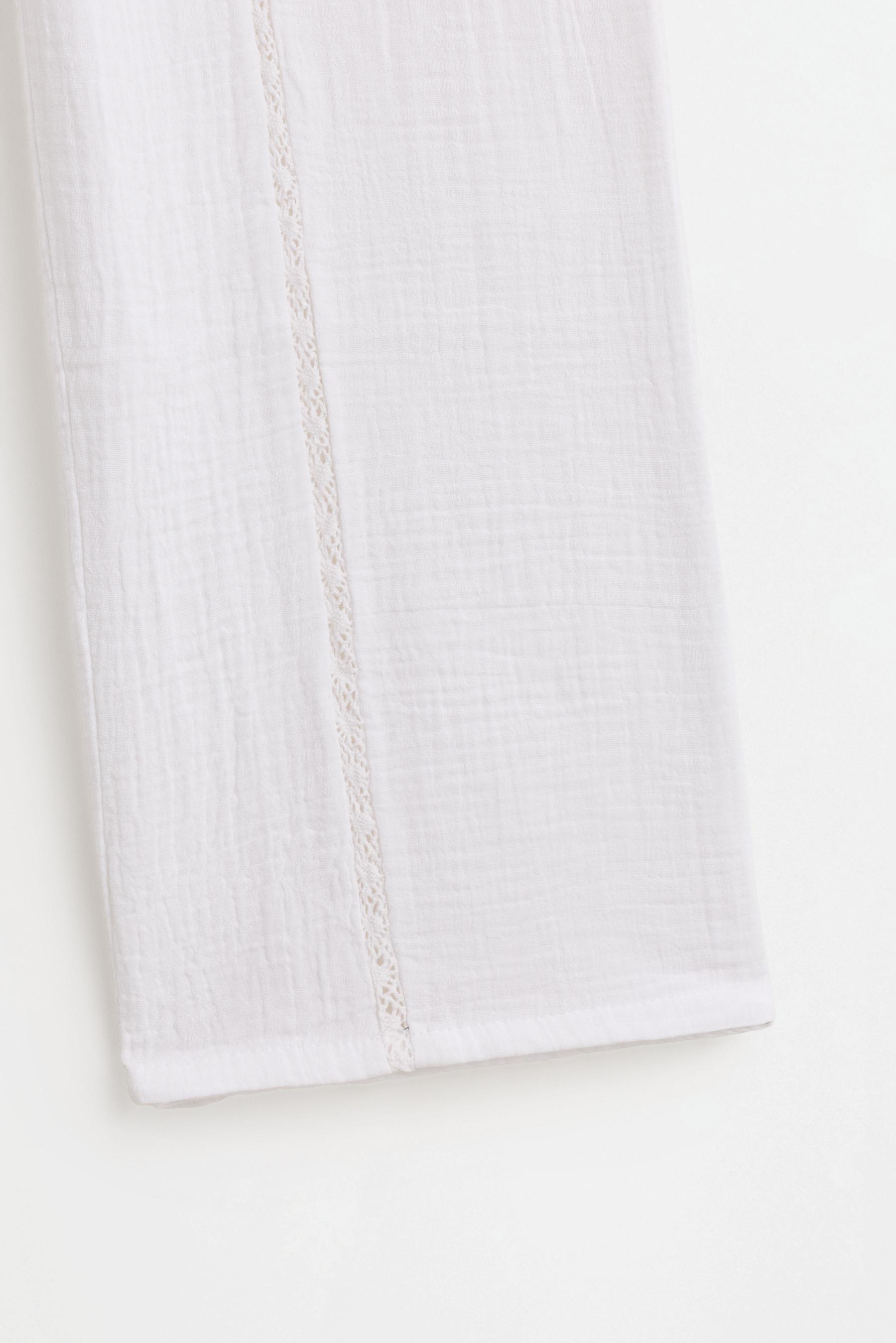 Swiss embroidery trousers — OFF WHITE