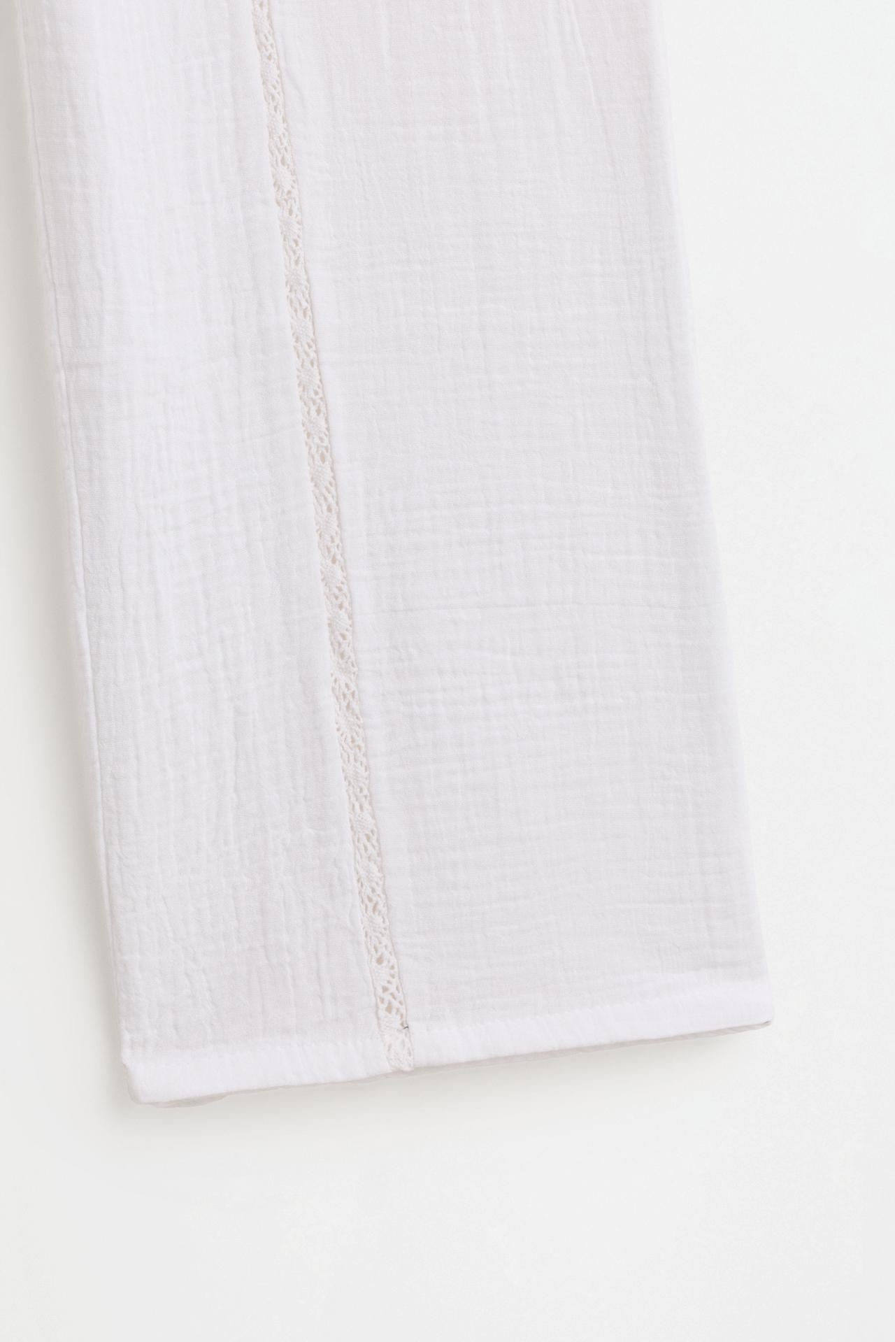Swiss embroidery trousers — OFF WHITE