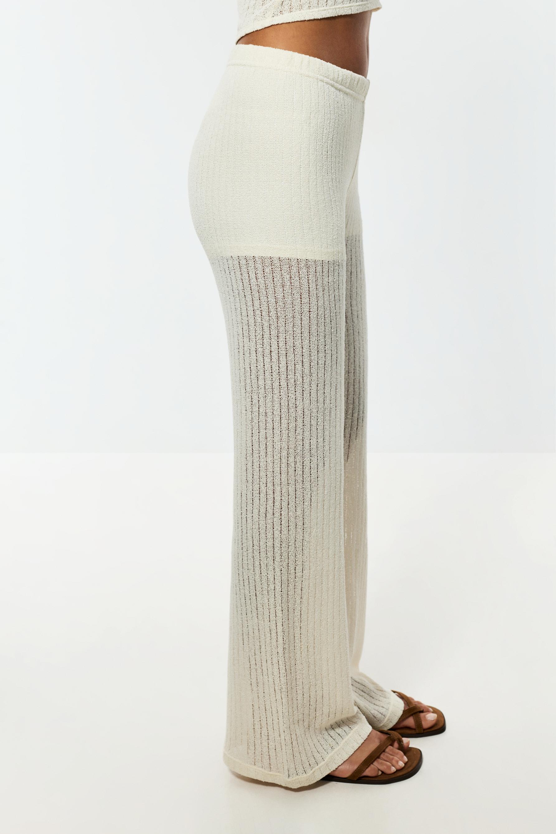 Rustic knit trousers — ECRU