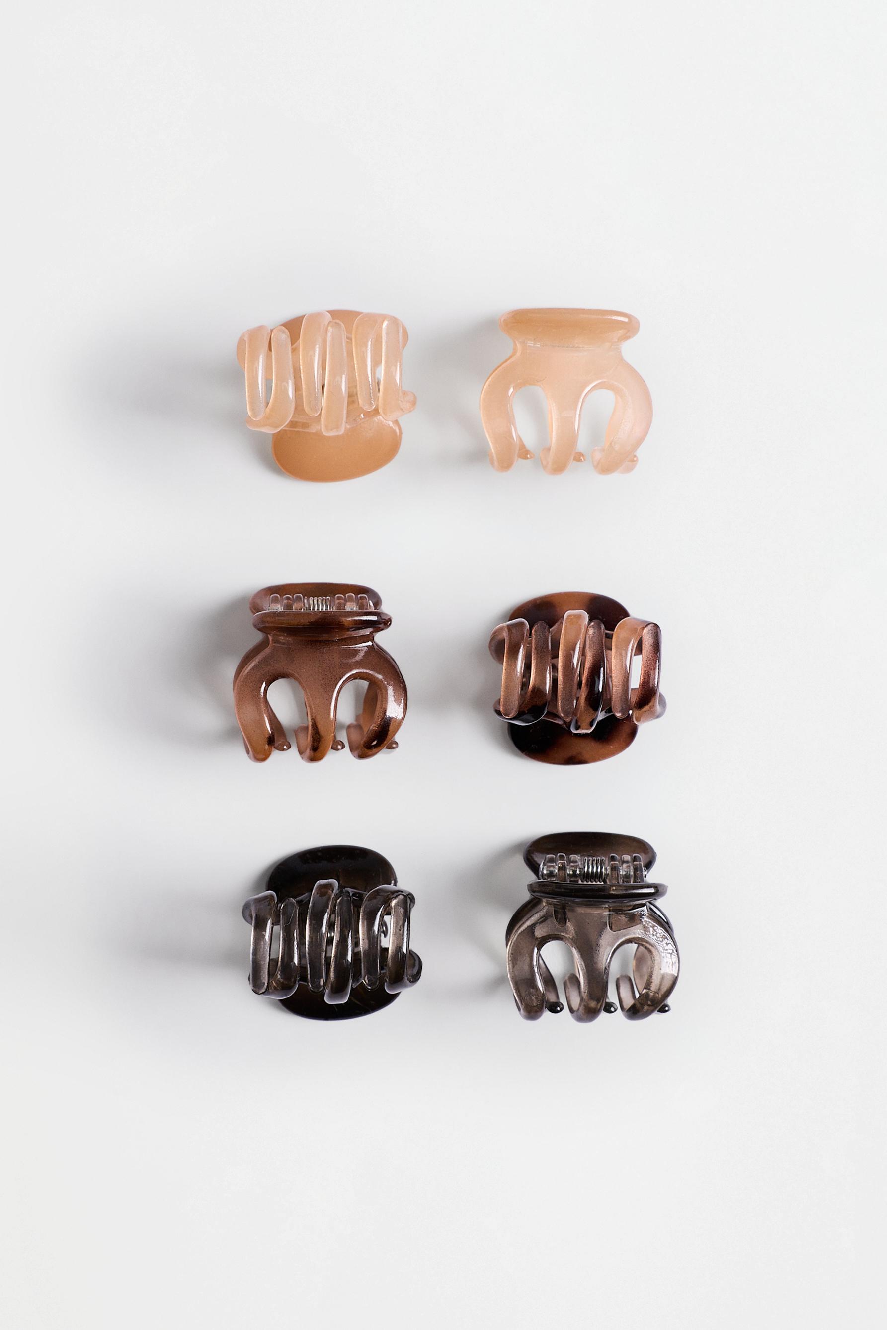 Small hair clips (6-pack) — LEOPARD PRINT