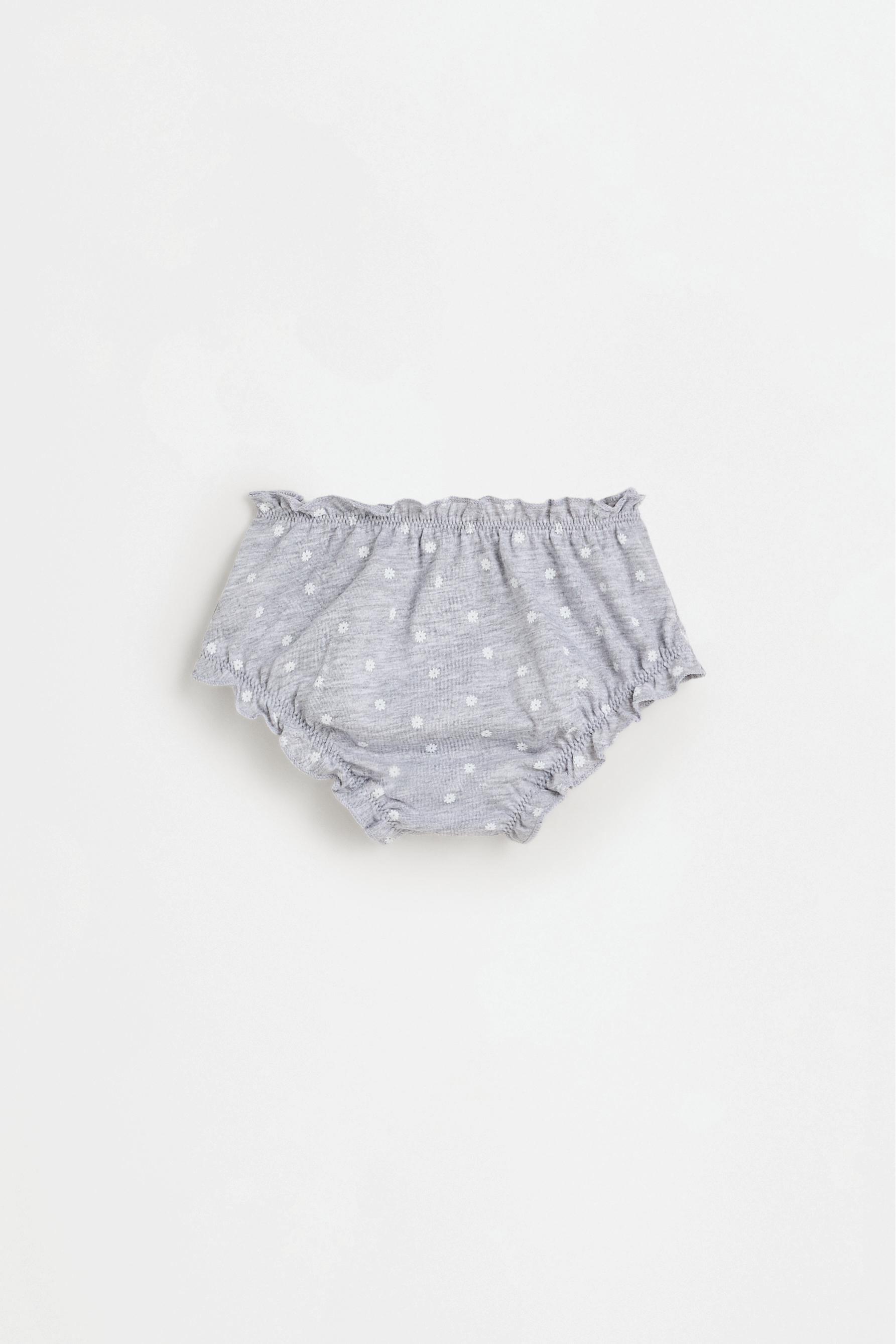Mixed ruffled briefs (5-pack) — GREY MARL