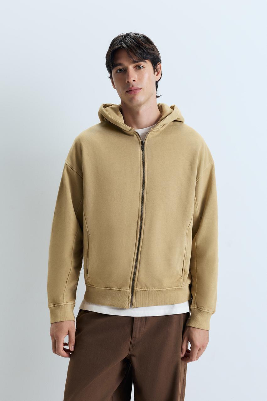 Sudadera cremallera garment dye Partes De Arriba Ropa