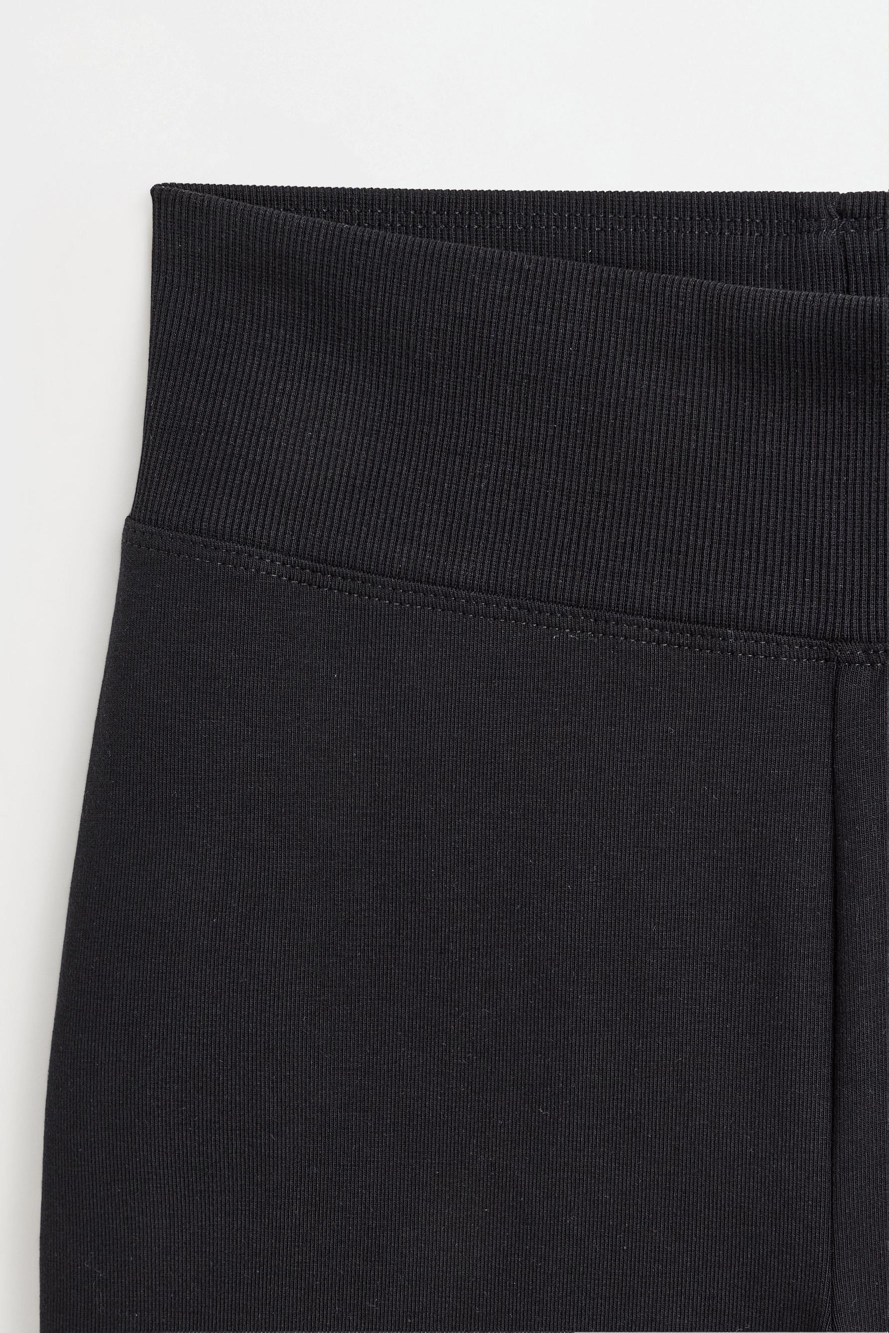 Ribbed waist bell bottom leggings — BLACK