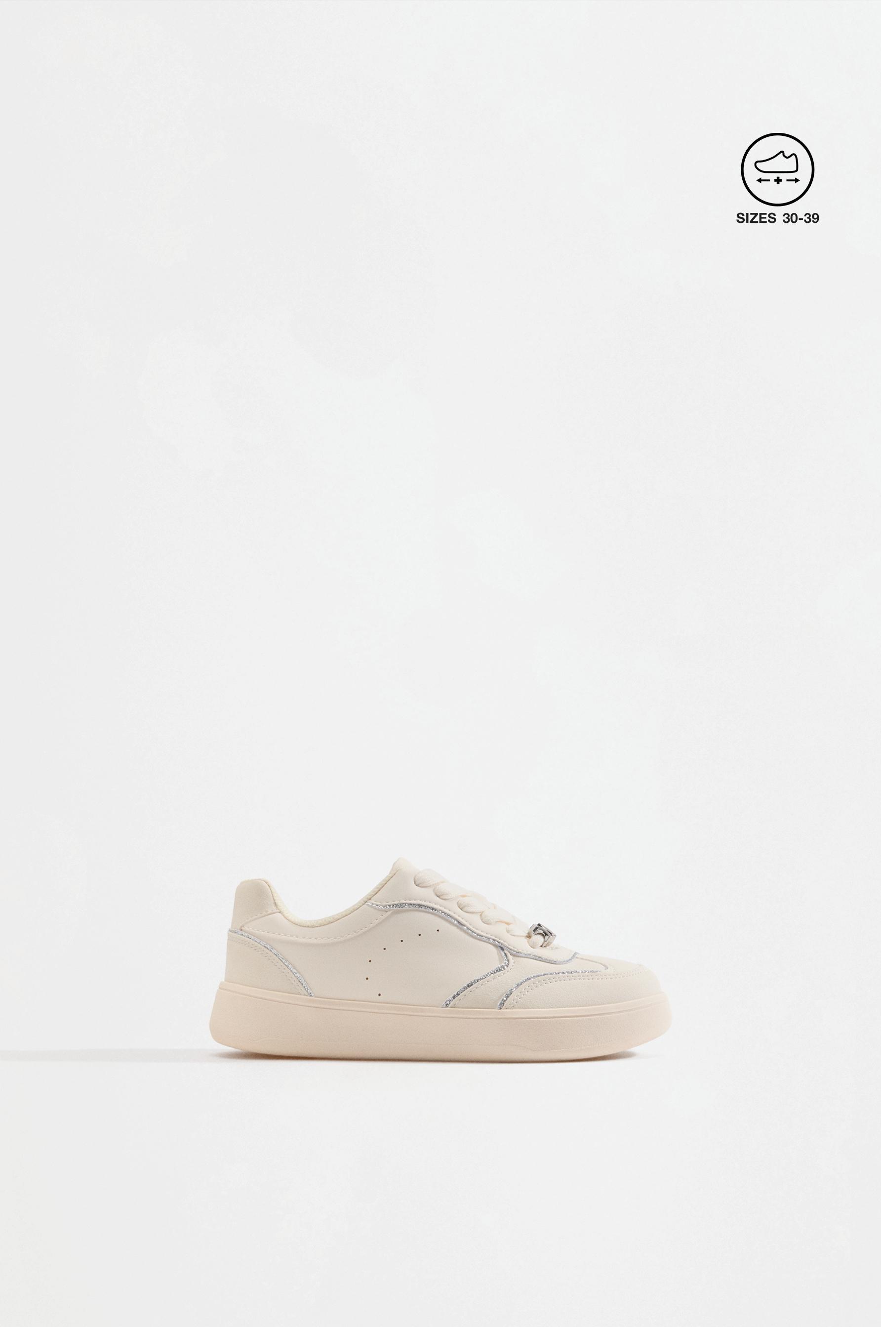 Glitter charm sneakers — WHITE