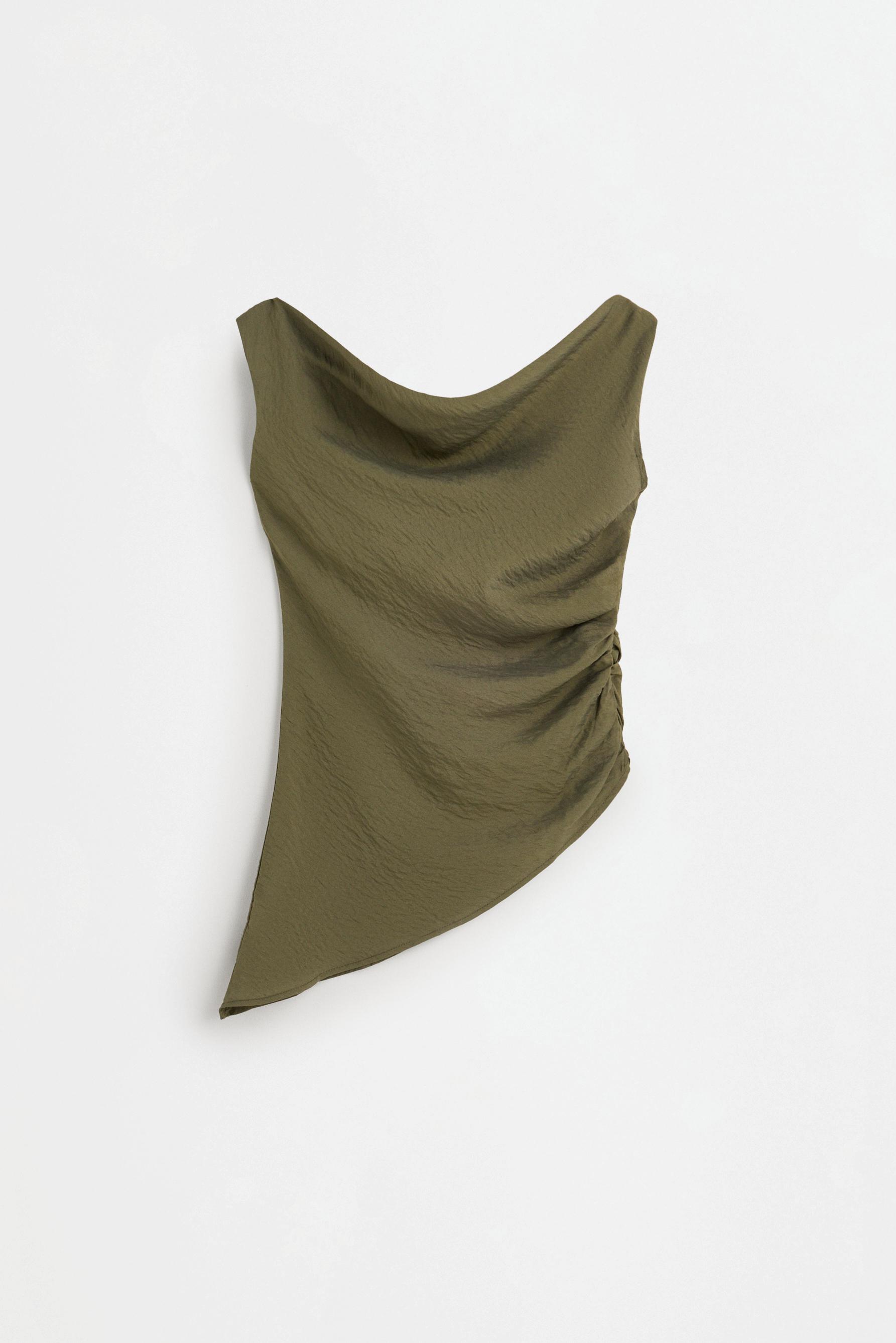 Asymmetric top — DARK KHAKI