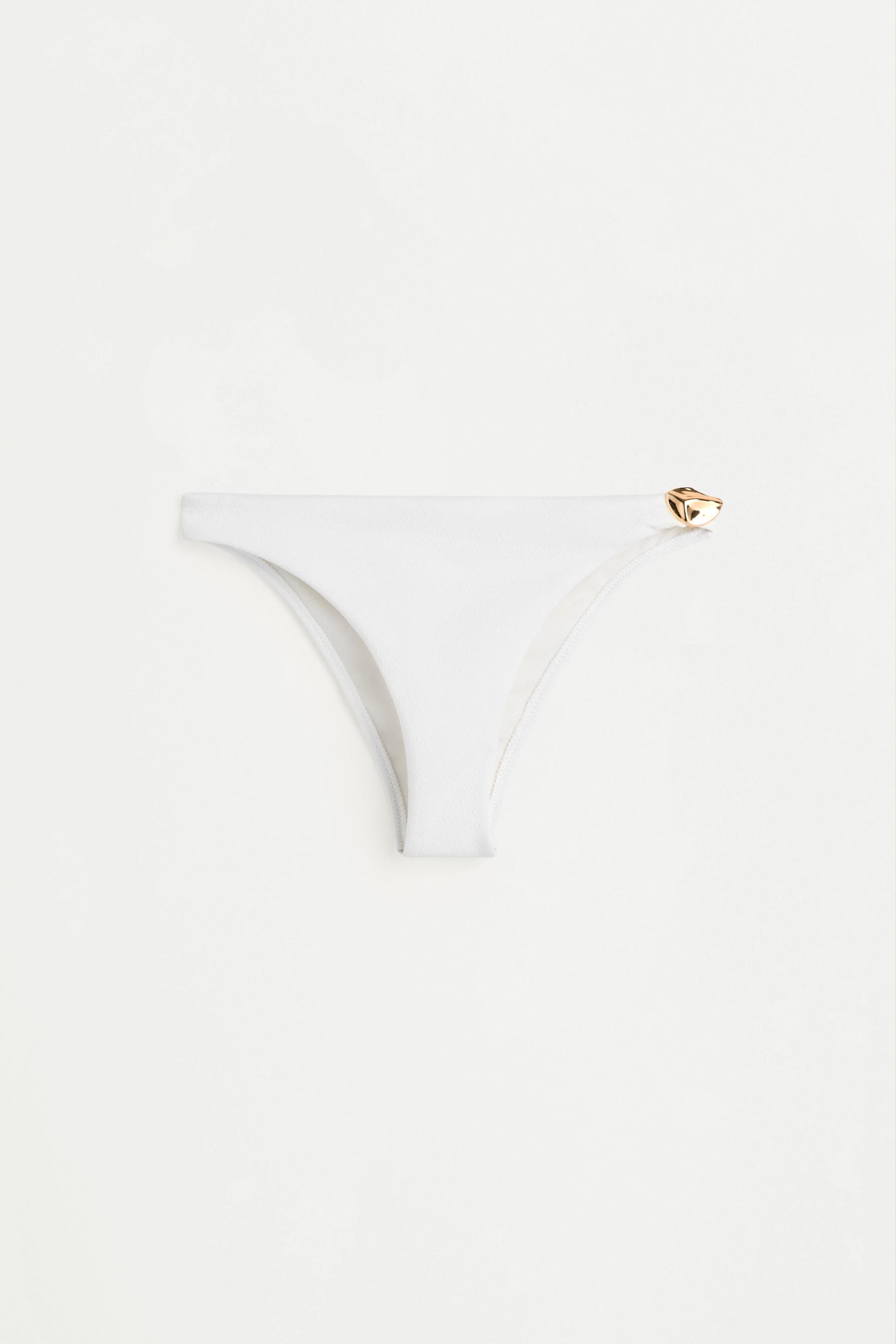 Classic bikini bottoms with hardware — WHITE
