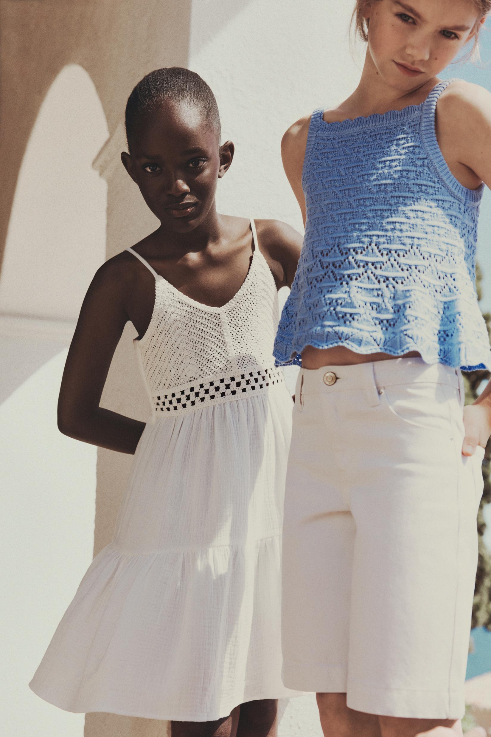 Contrast dress — WHITE