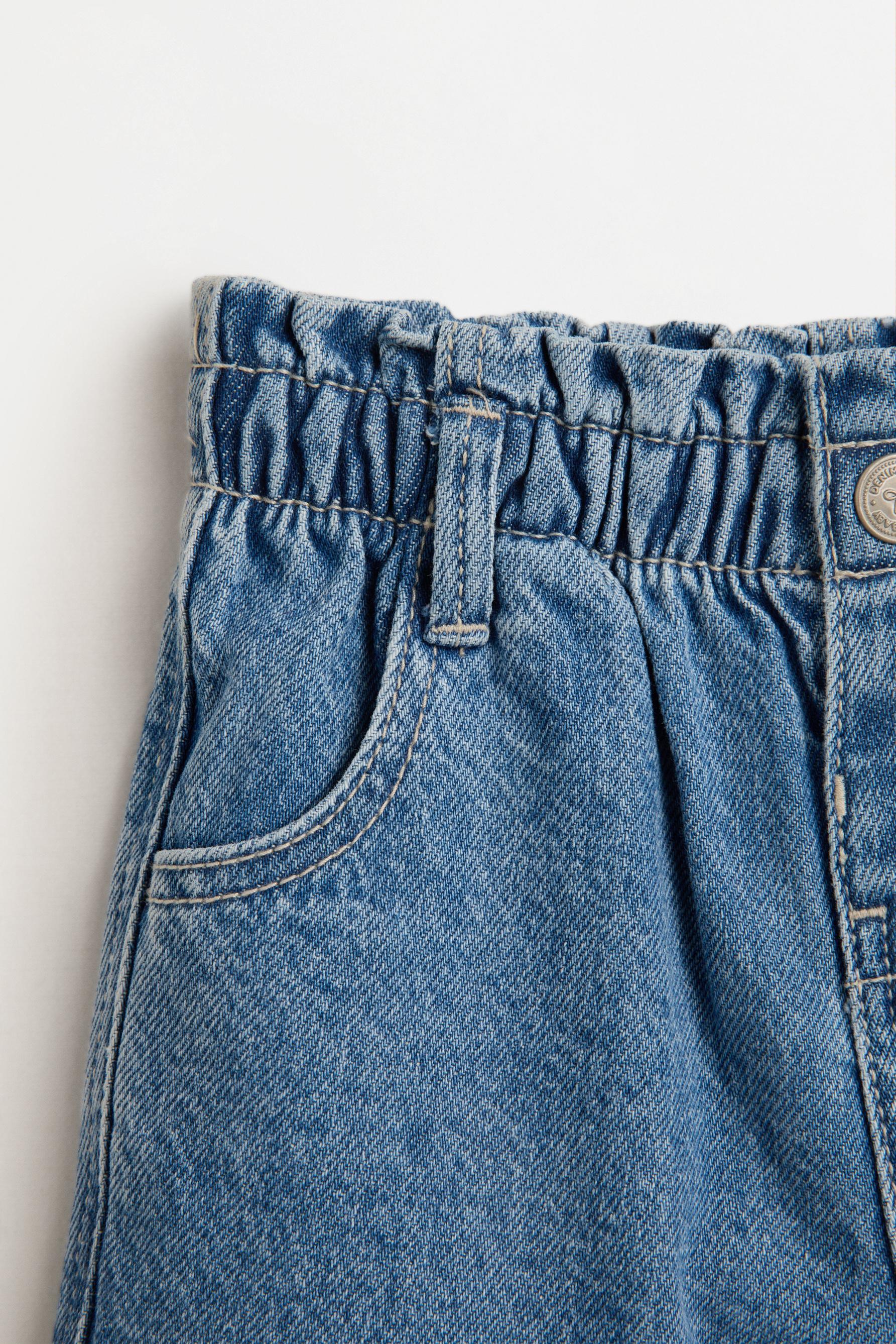 Denim paperbag shorts — INDIGO