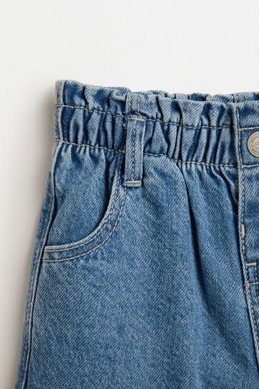 Denim paperbag shorts — INDIGO 4