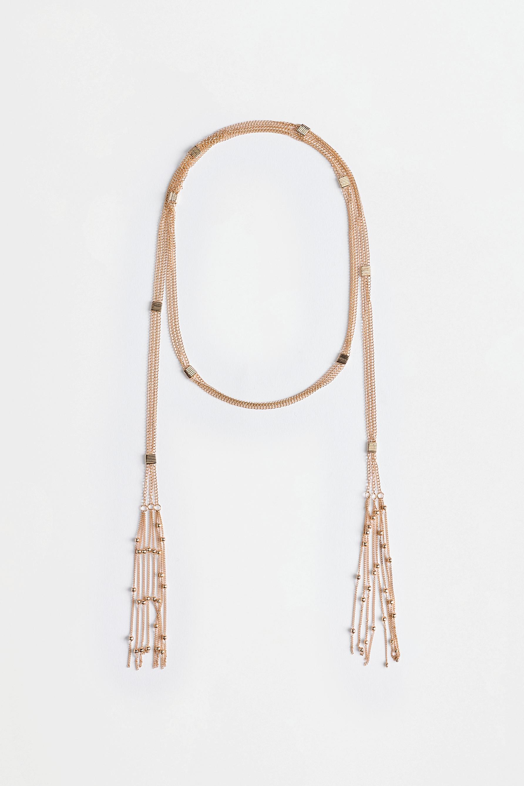 Gold lariat necklace — GOLDEN