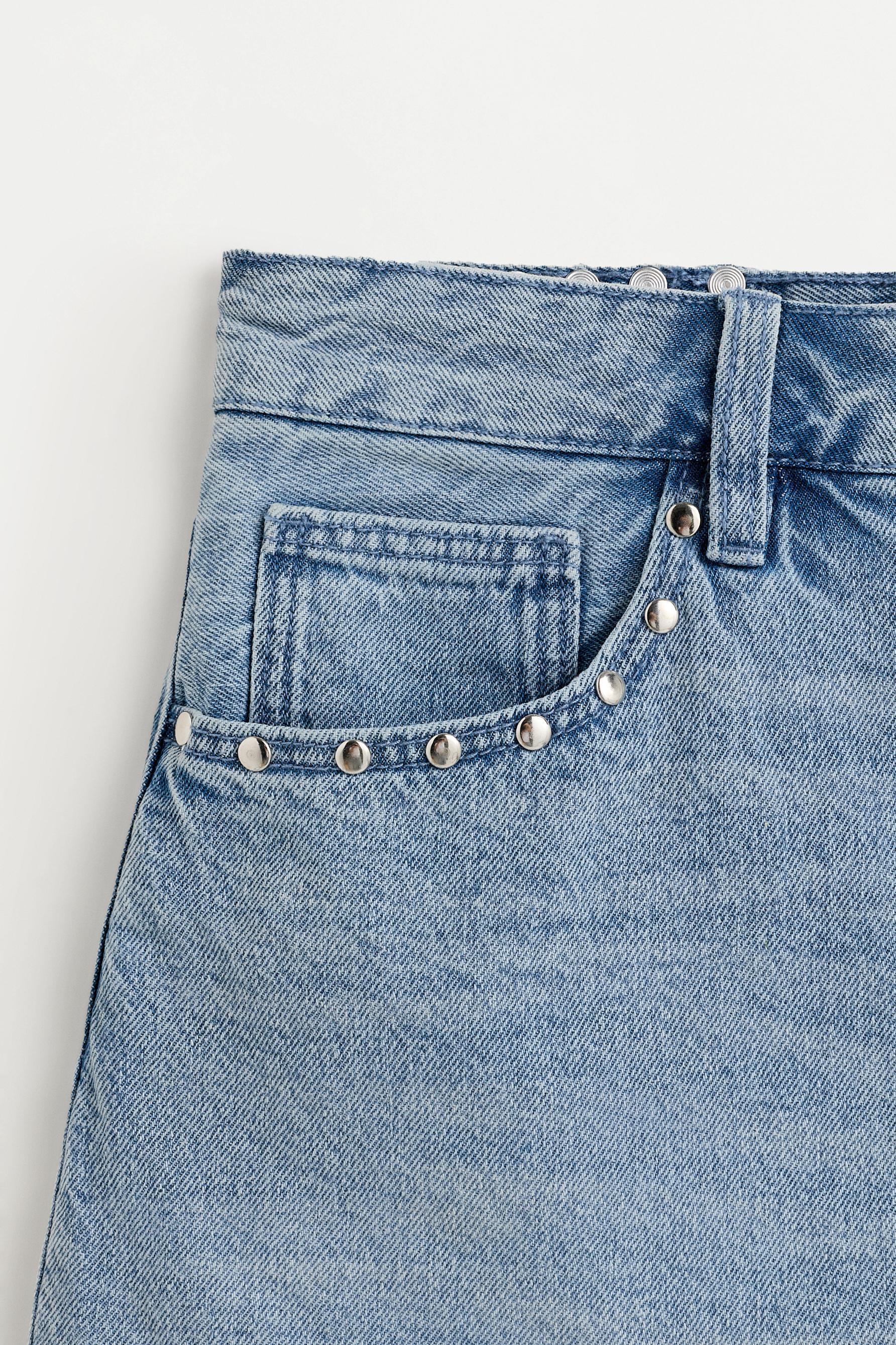 Studded denim skirt — INDIGO