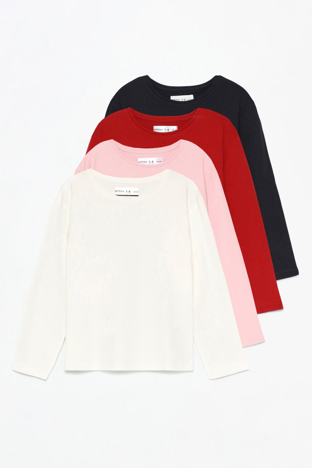 Pack of 4 basic long sleeve T-shirts