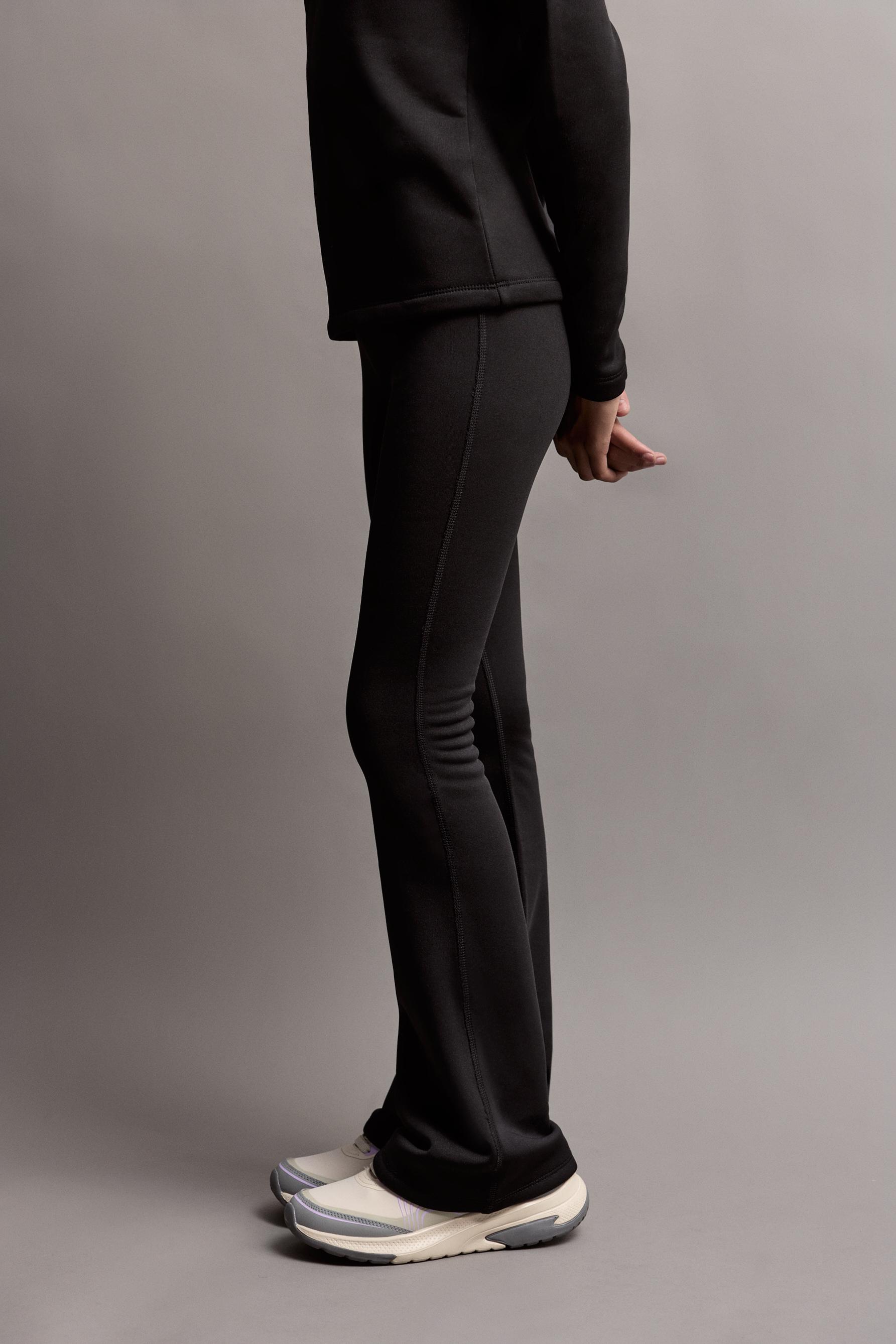 HEAVYWEIGHT Thermal Bell Bottom Leggings — BLACK