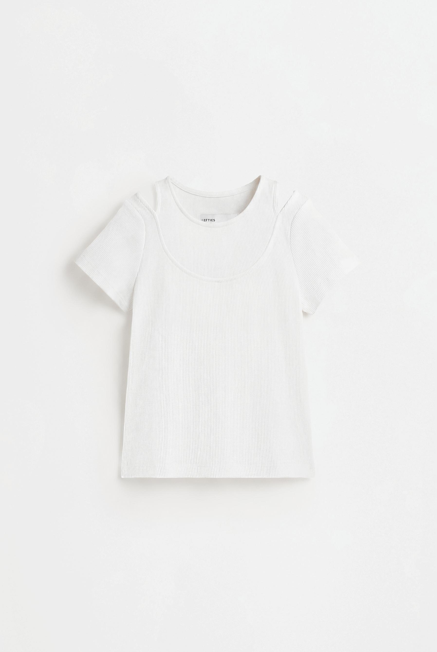 Double Ribbed T-shirt — OFF WHITE