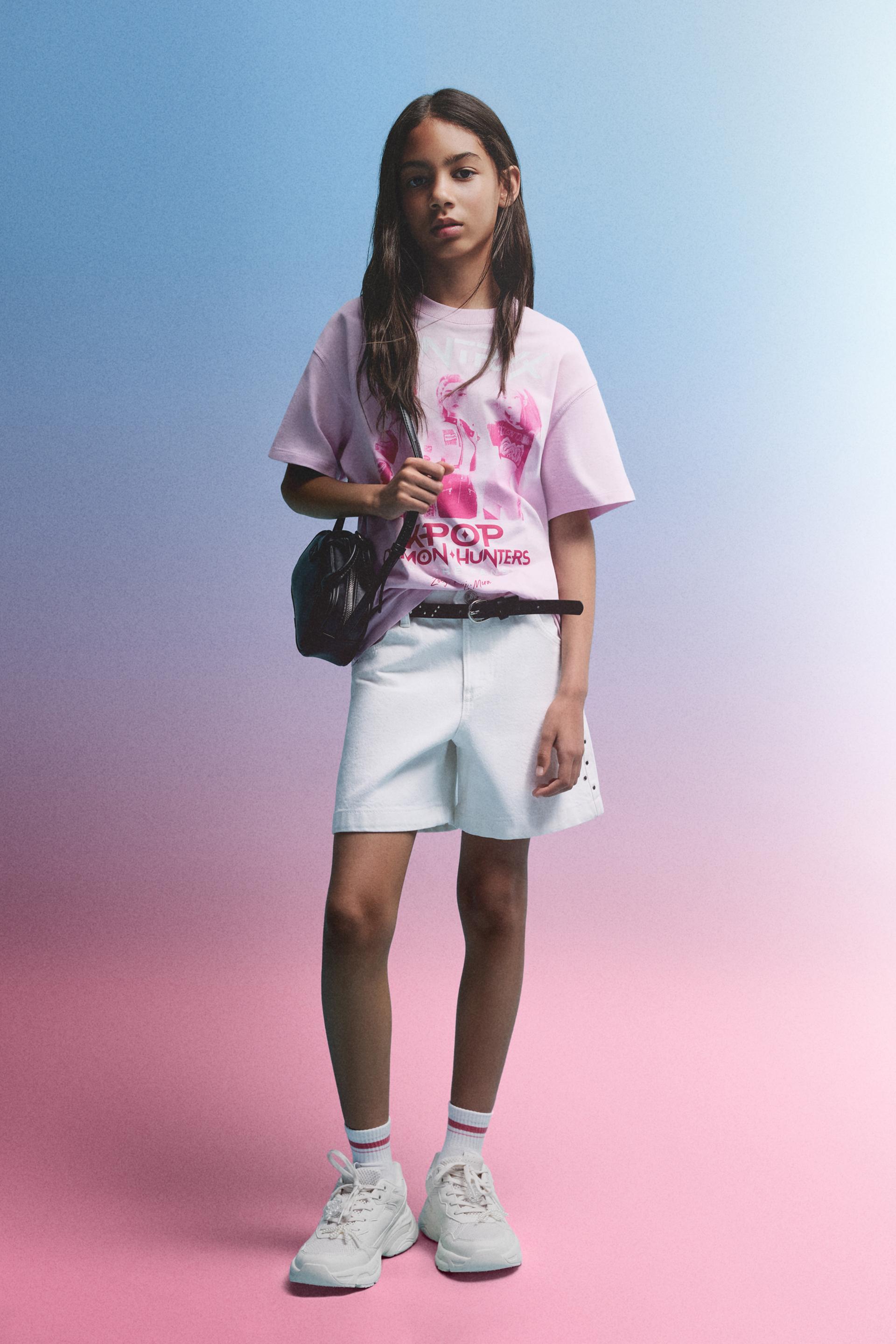 Short denim apliques