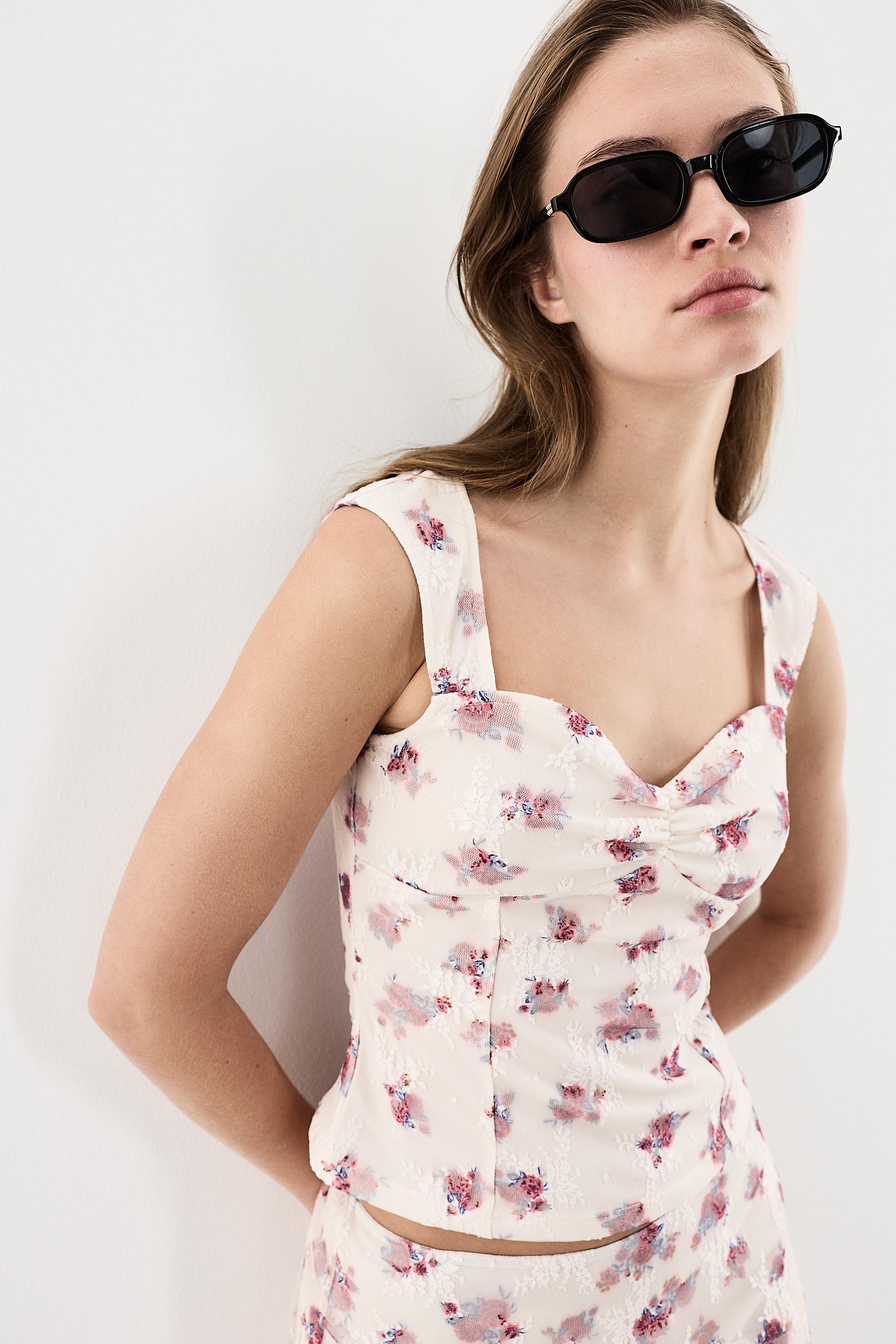 Floral print top — OFF WHITE