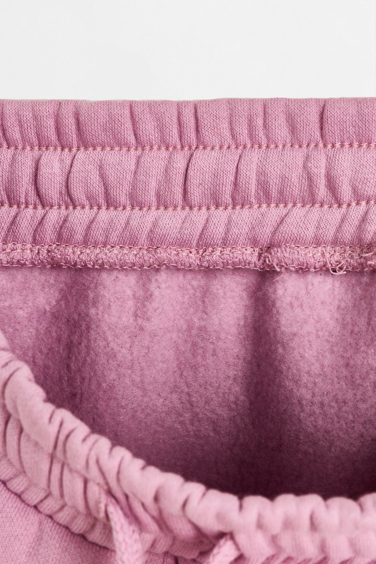 Pack of 2 plain plush jogger pants — FADED PINK