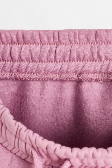 Pack of 2 plain plush jogger pants — FADED PINK 4