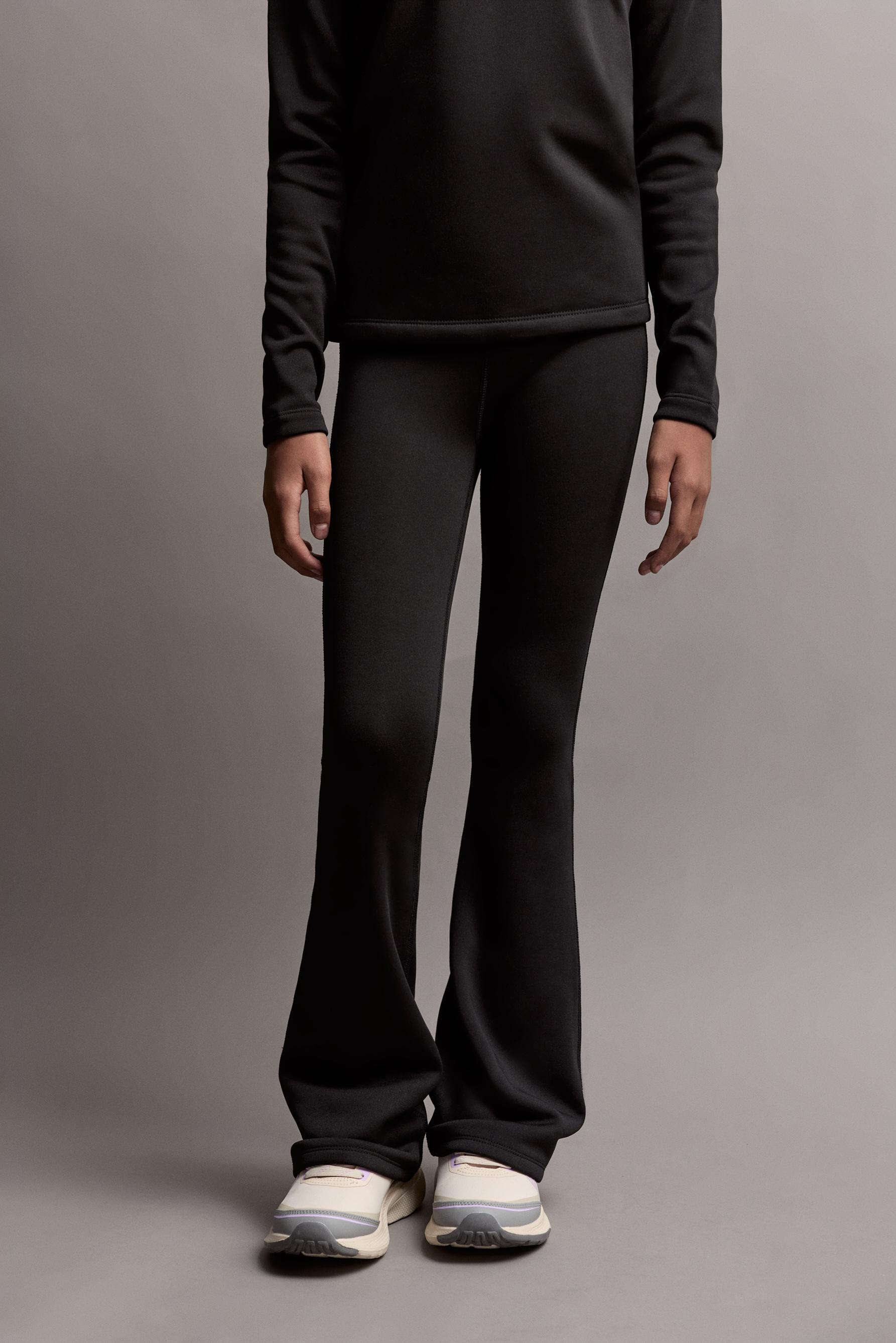HEAVYWEIGHT Thermal Bell Bottom Leggings — BLACK