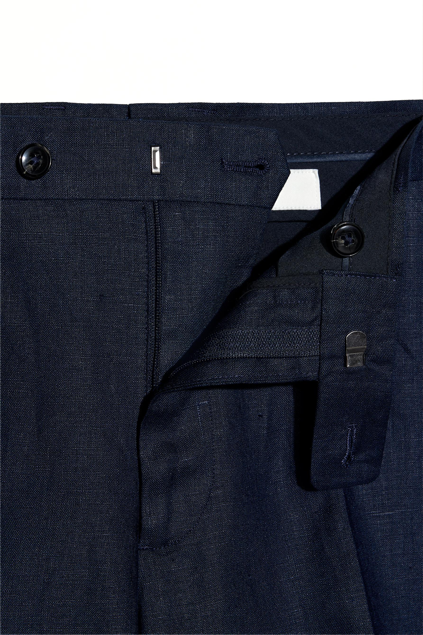 100% linen suit trousers — NAVY