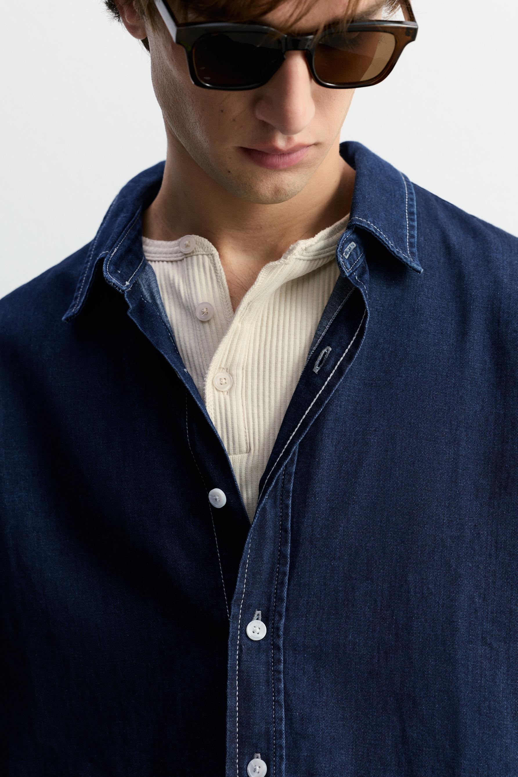 Oversize denim shirt — BLUE