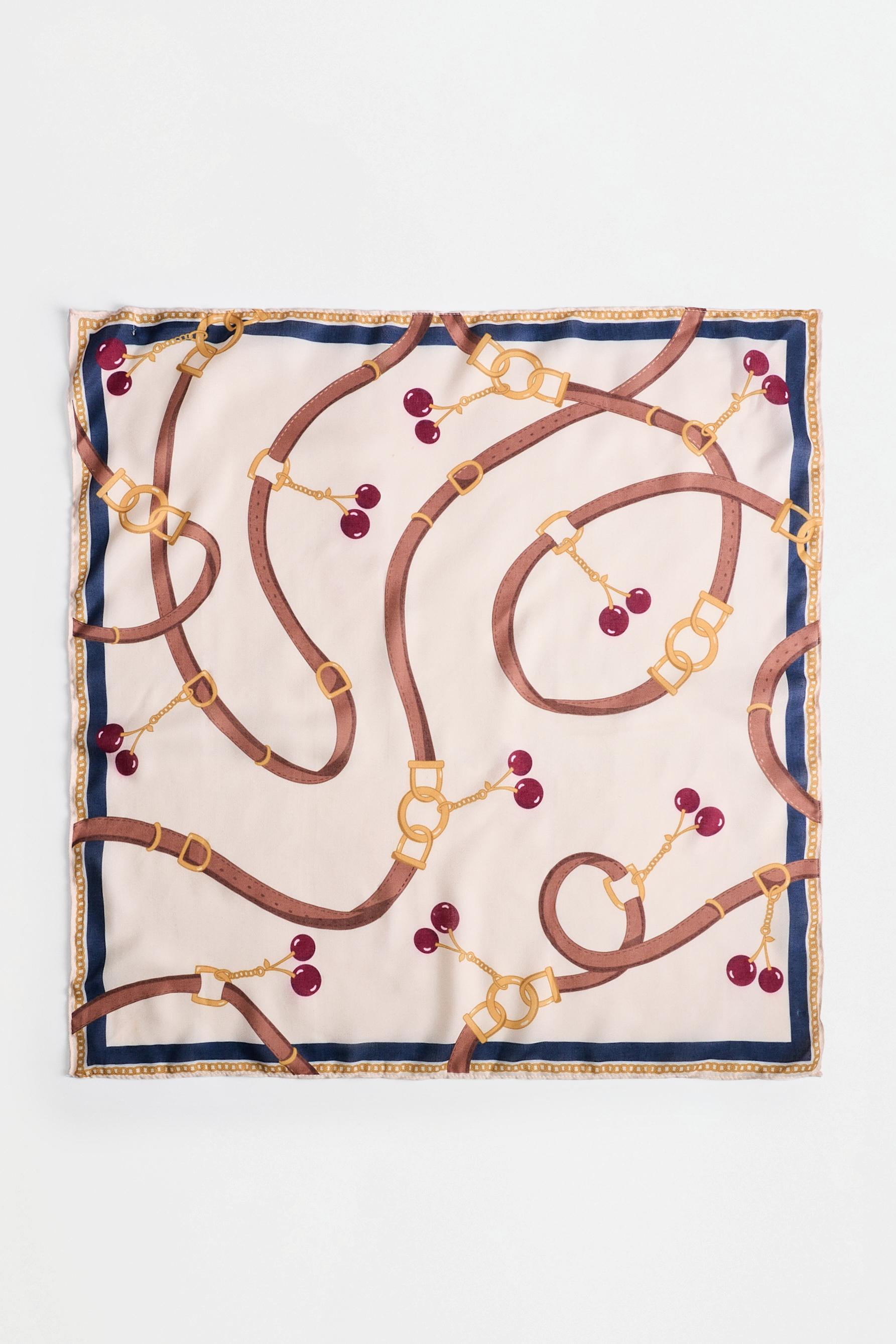 Chain print scarf — ECRU