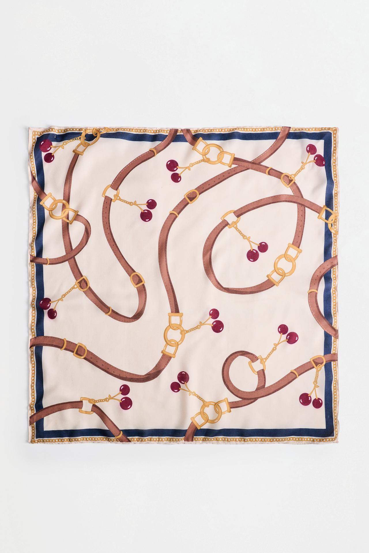 Chain print scarf — ECRU