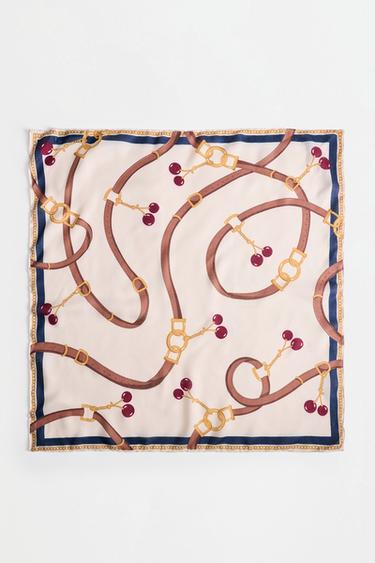 Chain print scarf — ECRU 3