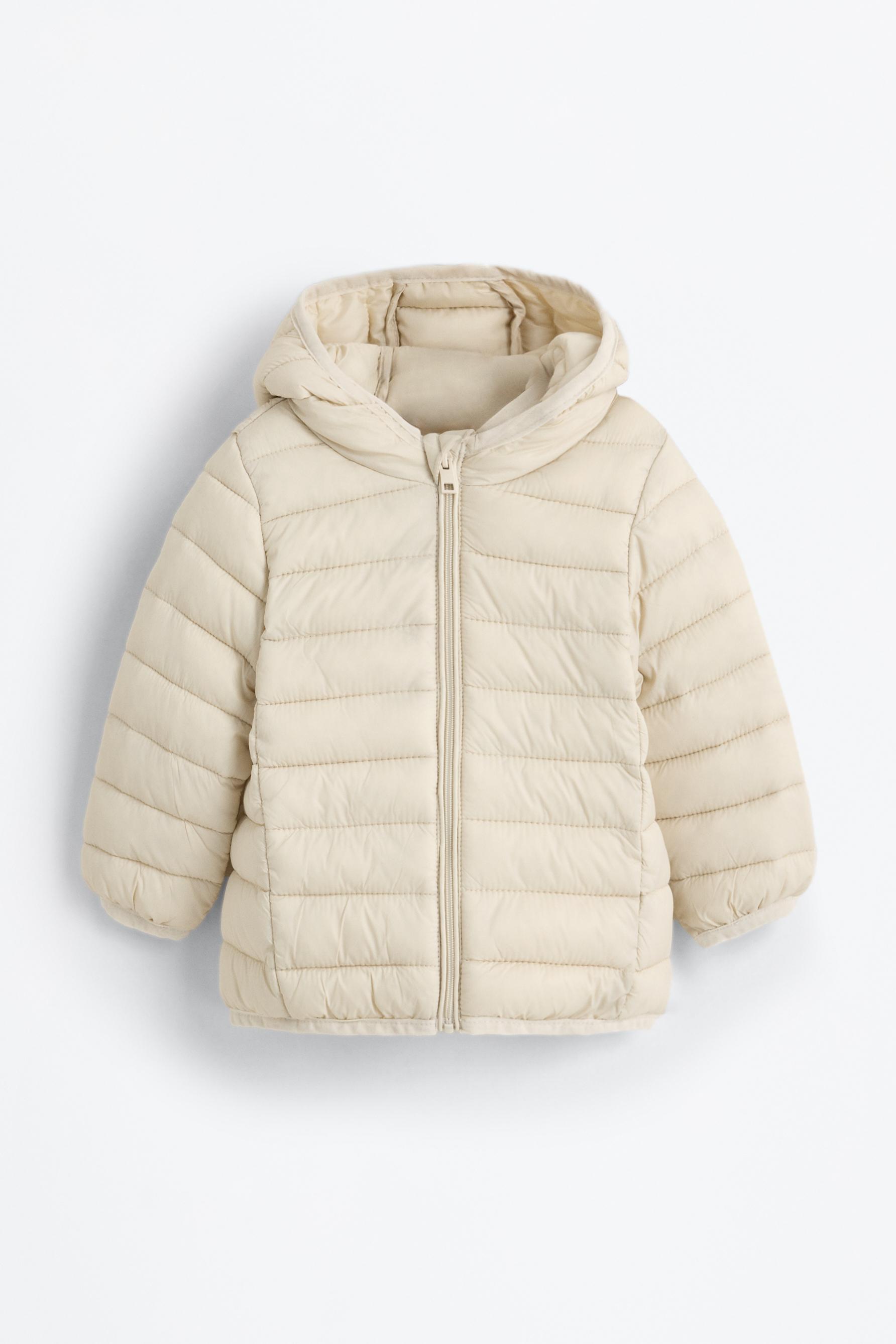 Quilted hooded jacket — BONE WHITE