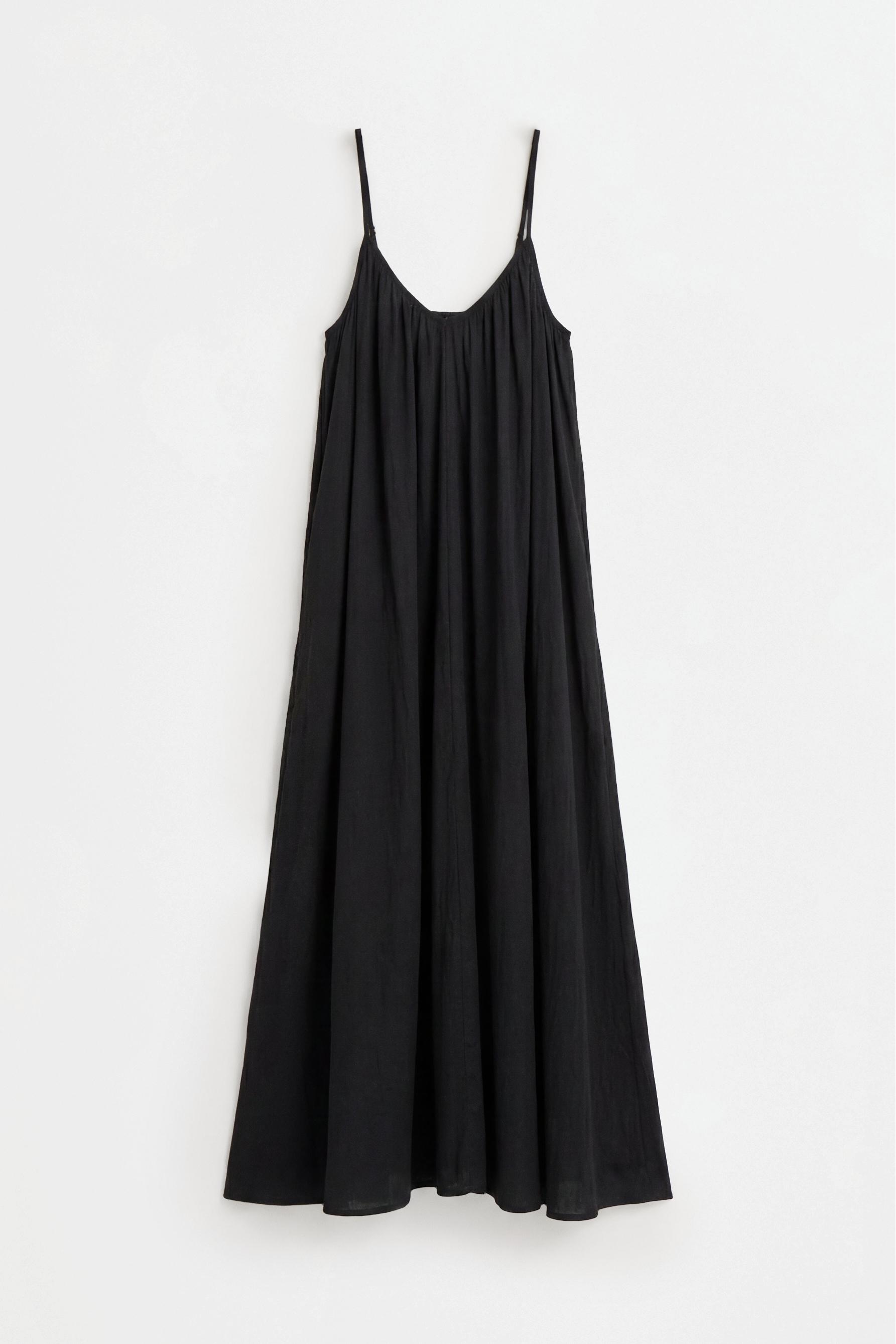 Satin midi dress — BLACK