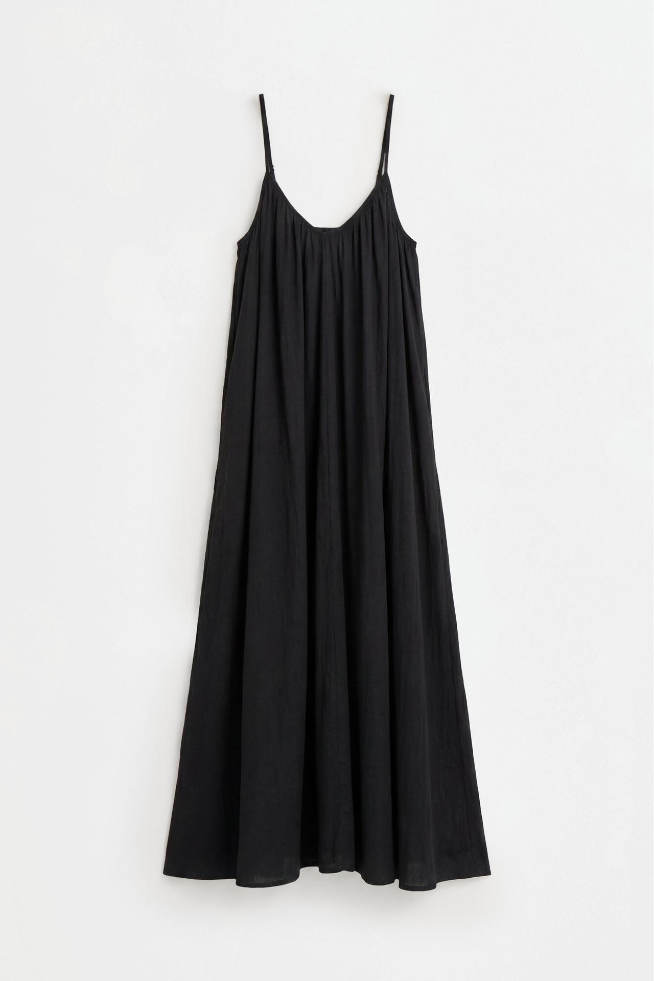 Satin midi dress — BLACK