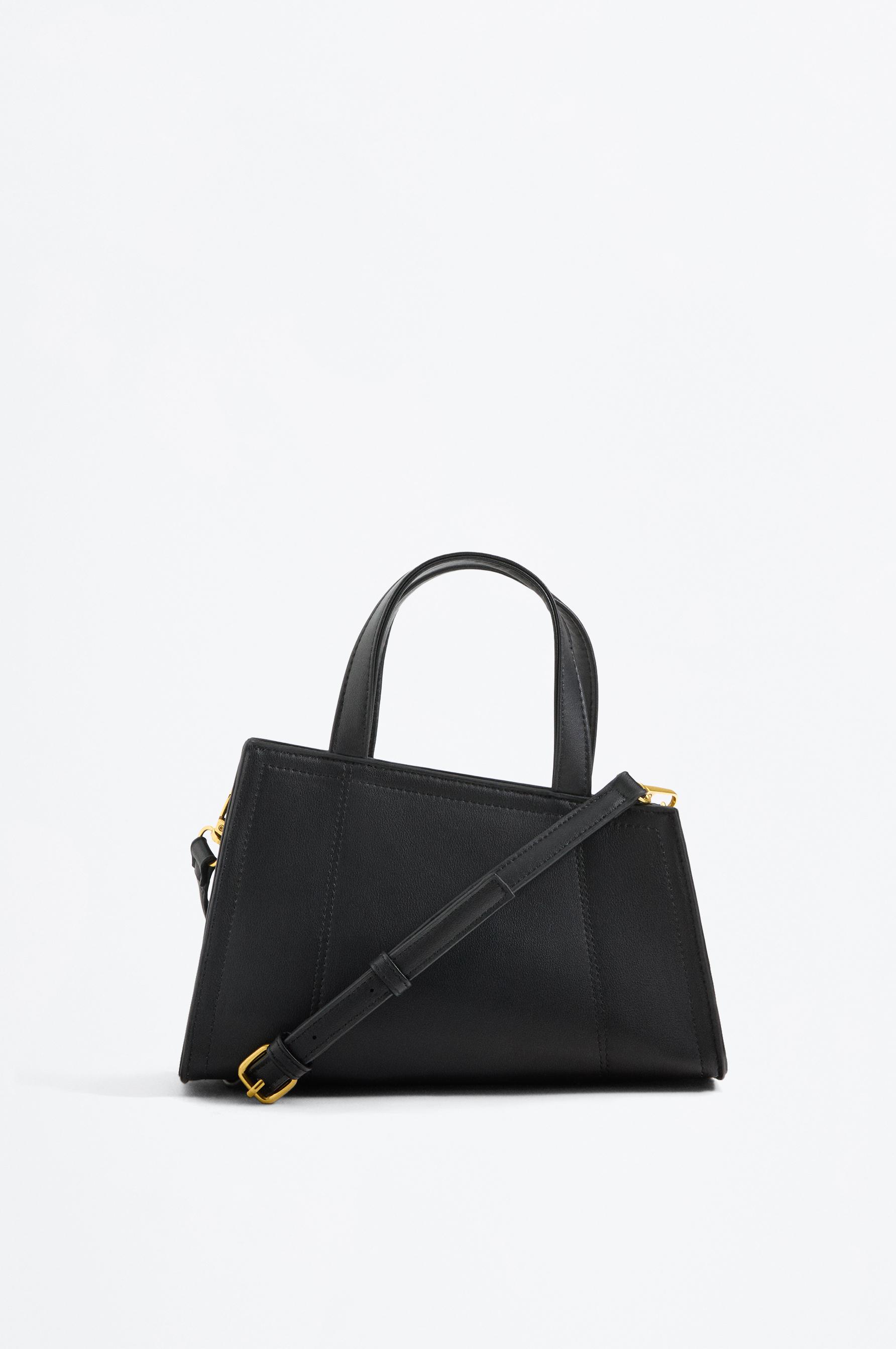 Asymmetric city crossbody bag — BLACK