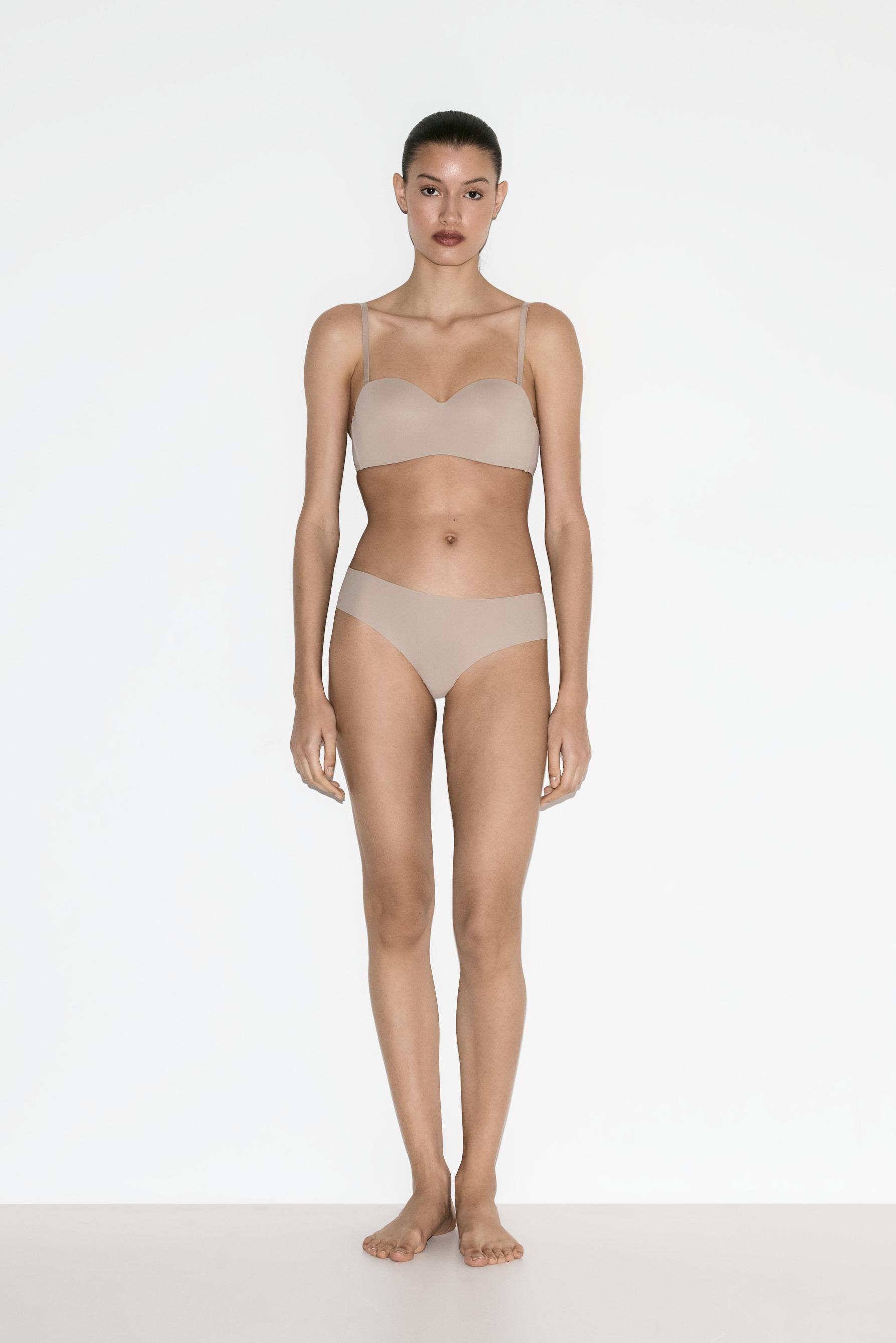 Pre-shaped bandeau bra — BROWN