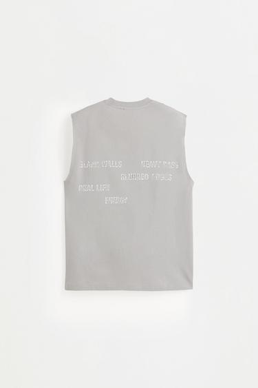 Faded-effect printed sleeveless T-shirt — ASH 7