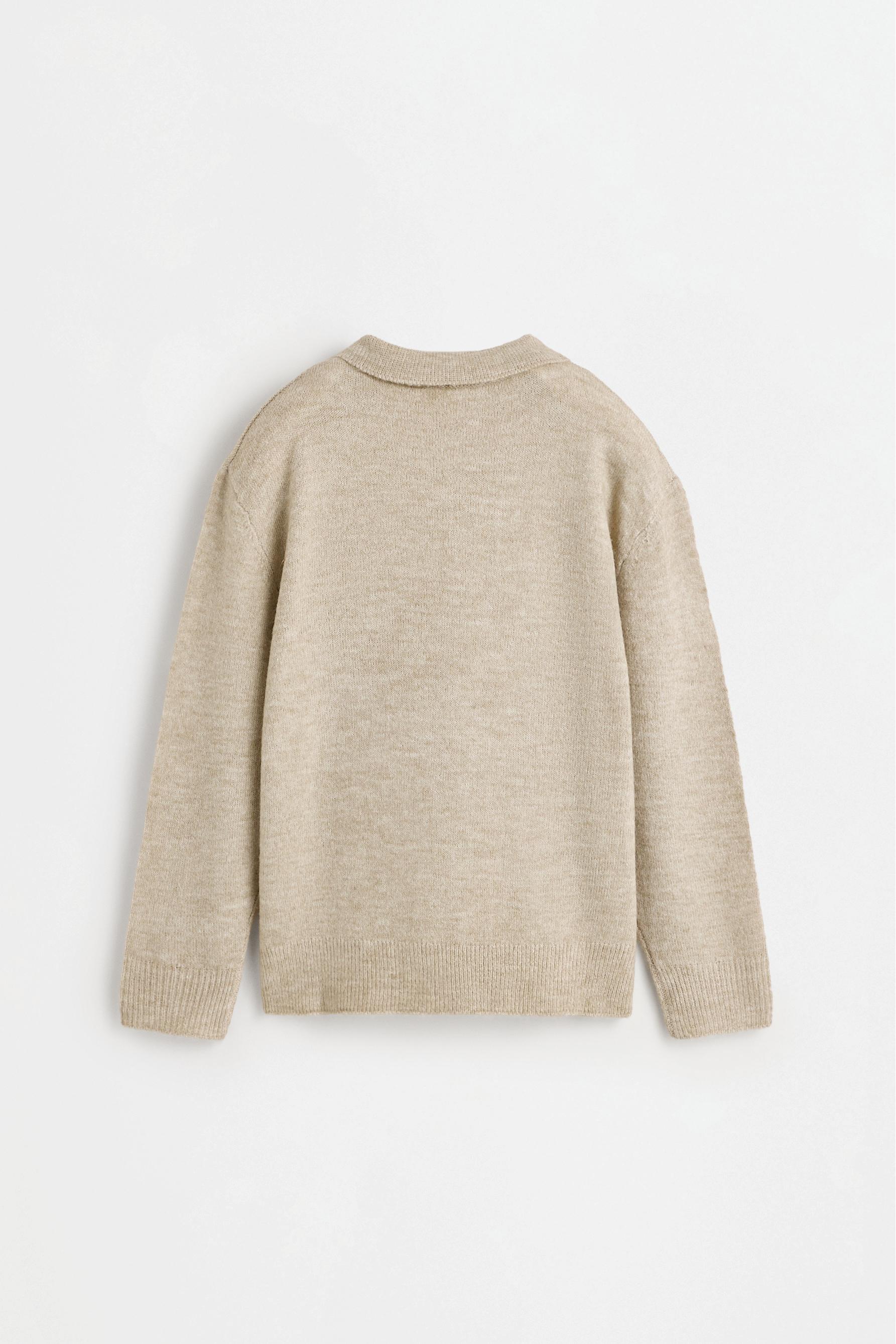 Polo collar sweater — SAND