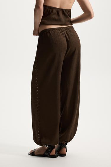 Studded joggers — CHOCOLATE 4