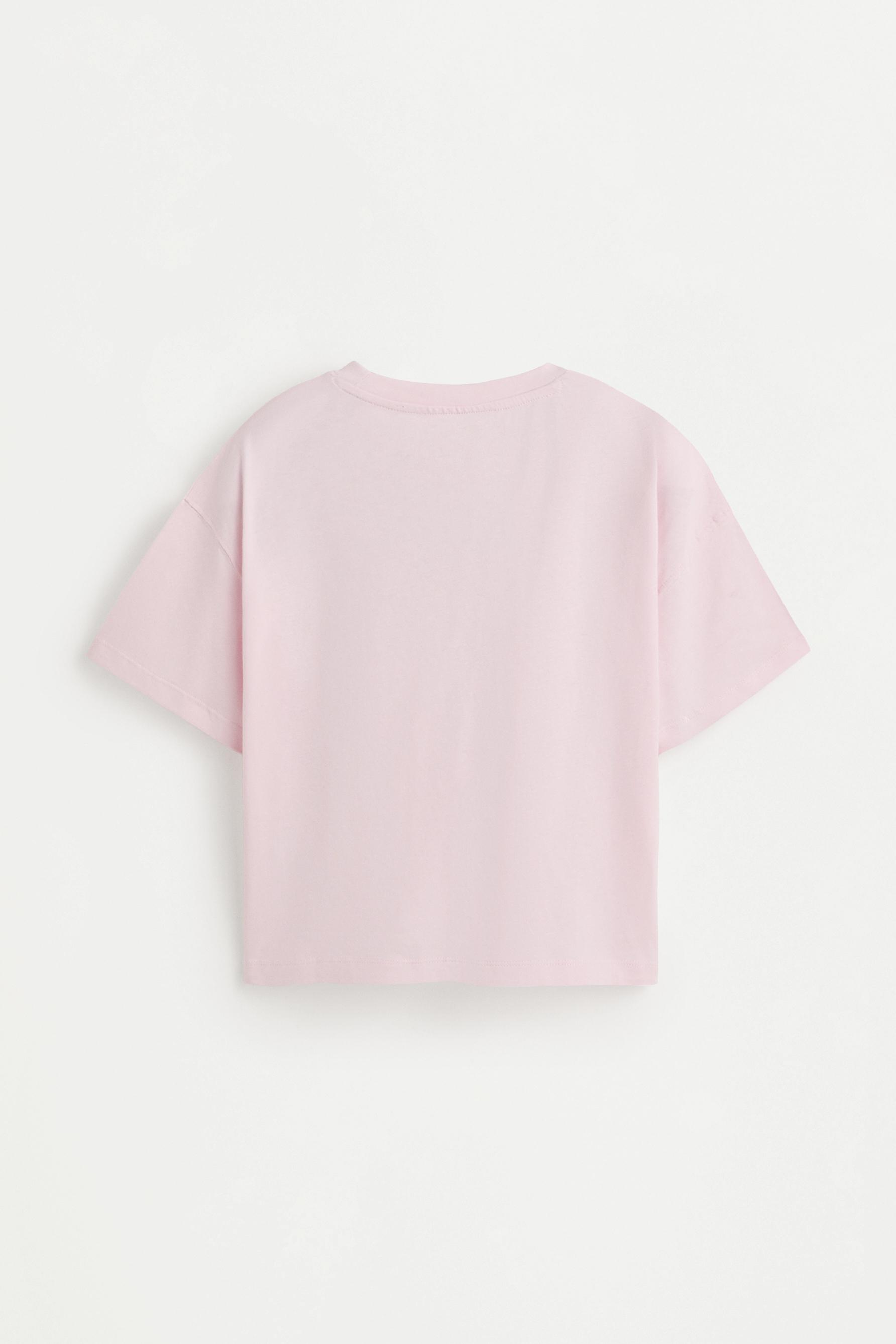 T-shirt with tulle appliqués — PASTEL PINK