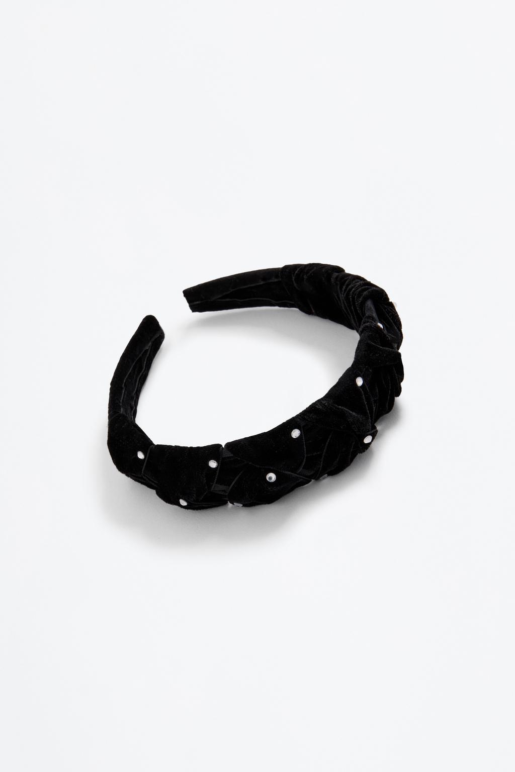 Velvet rhinestone headband