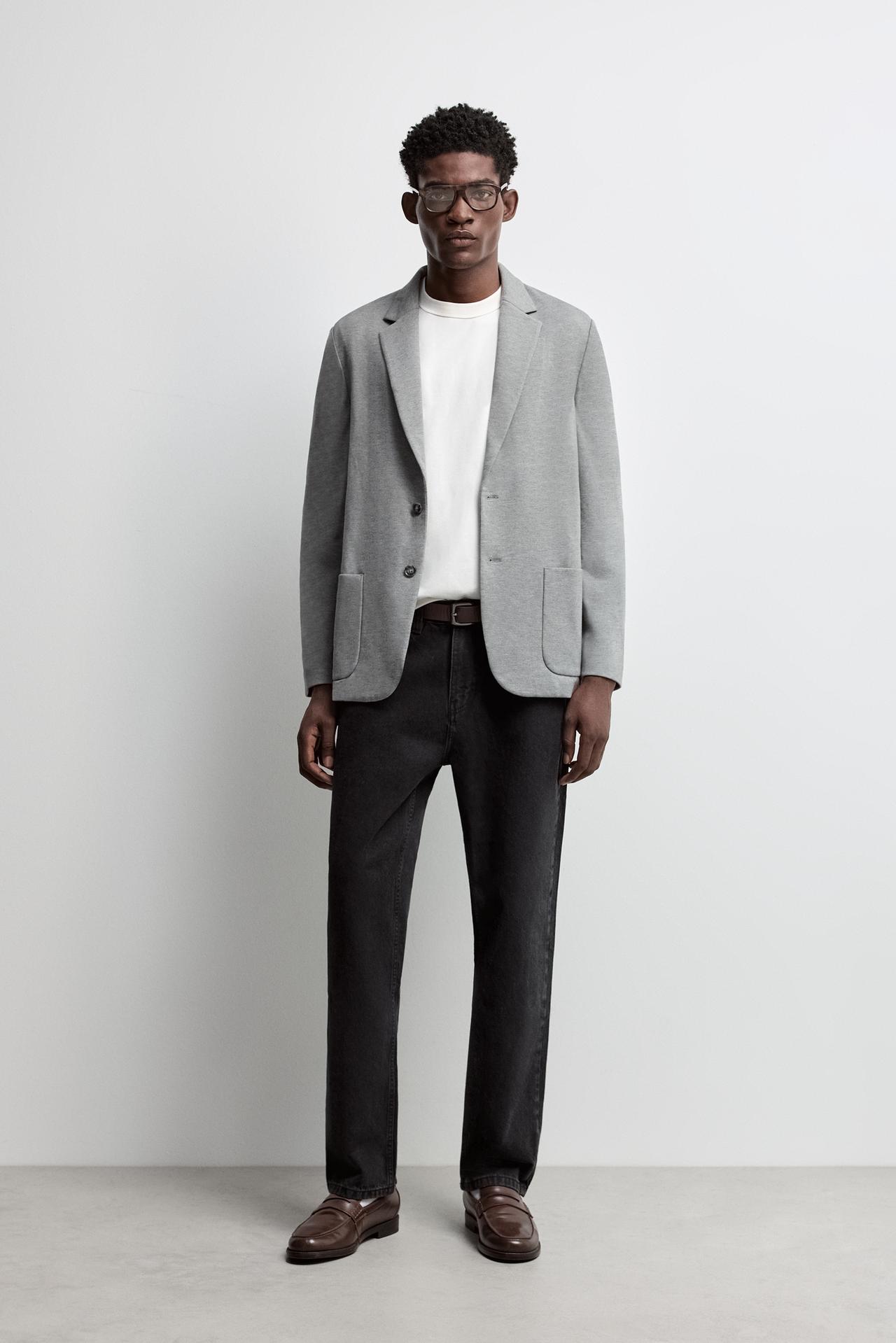 Stretch casual blazer — GREY
