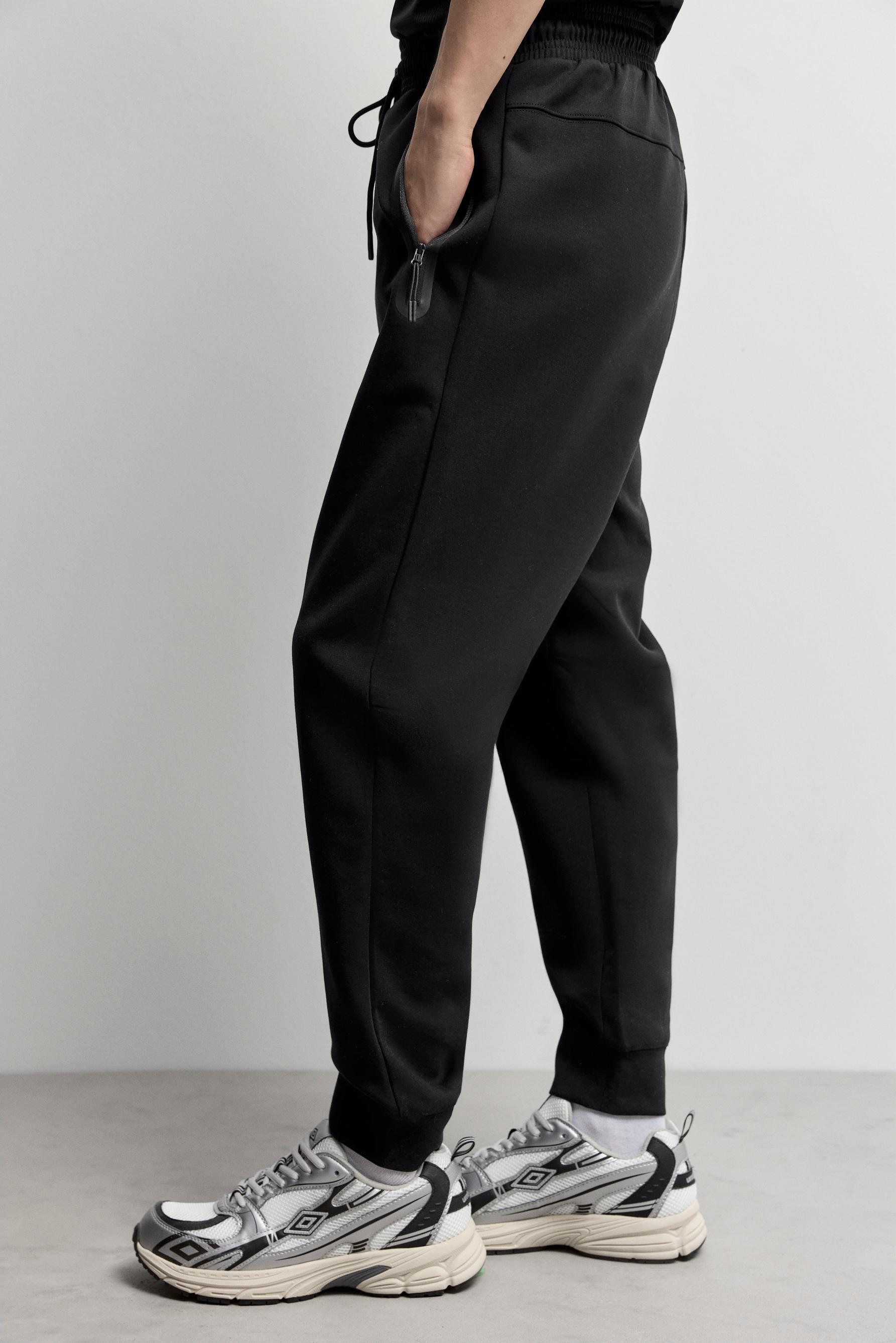 Basic interlock joggers — BLACK